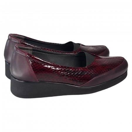 Pantofi Damă Casual Confort Din Piele Naturală Bordo 25111