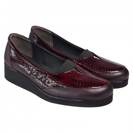 Pantofi Damă Casual Confort Din Piele Naturală Bordo 5148