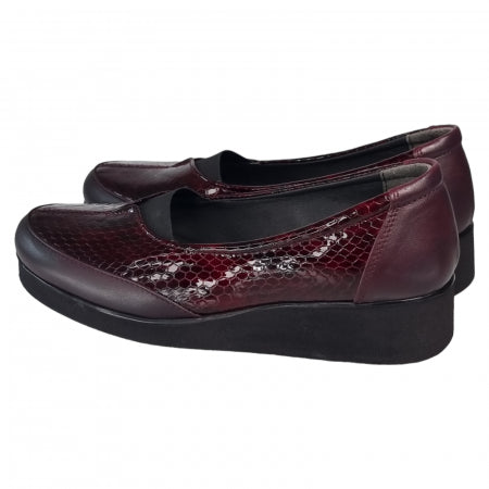 Pantofi Damă Casual Confort Din Piele Naturală Bordo 25111
