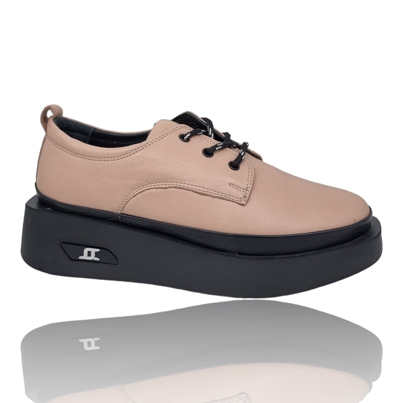 Pantofi Damă Casual Confort Din Piele Naturală Crem 25162