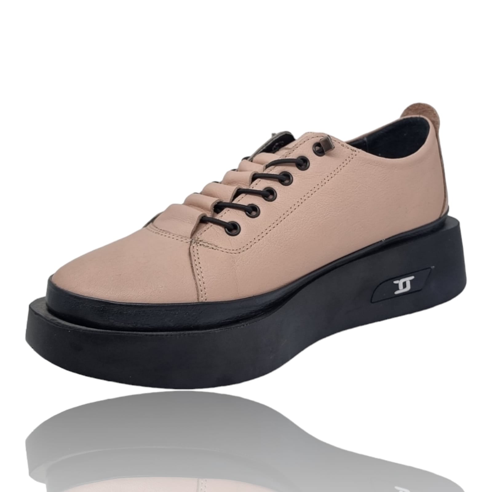 Pantofi Damă Casual Confort Din Piele Naturală Crem 25162