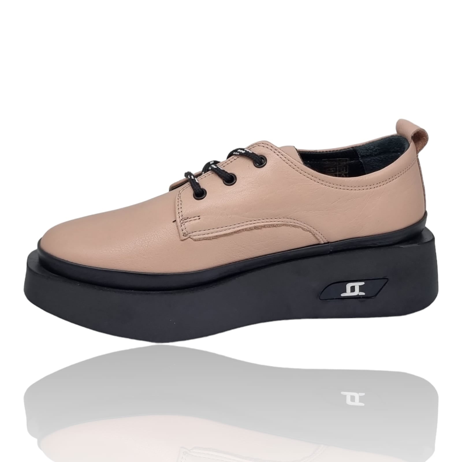 Pantofi Damă Casual Confort Din Piele Naturală Crem 25162