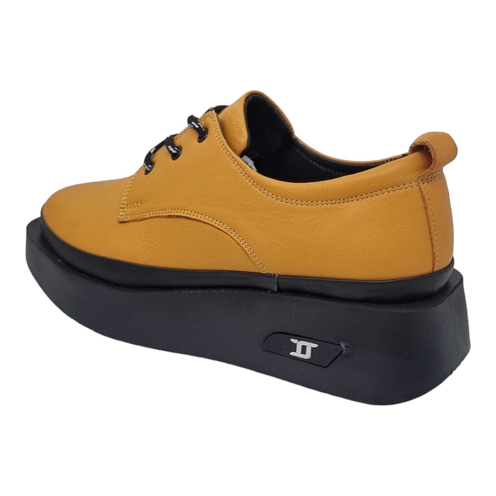 Pantofi Damă Casual Confort Din Piele Naturală Galbenă 25160