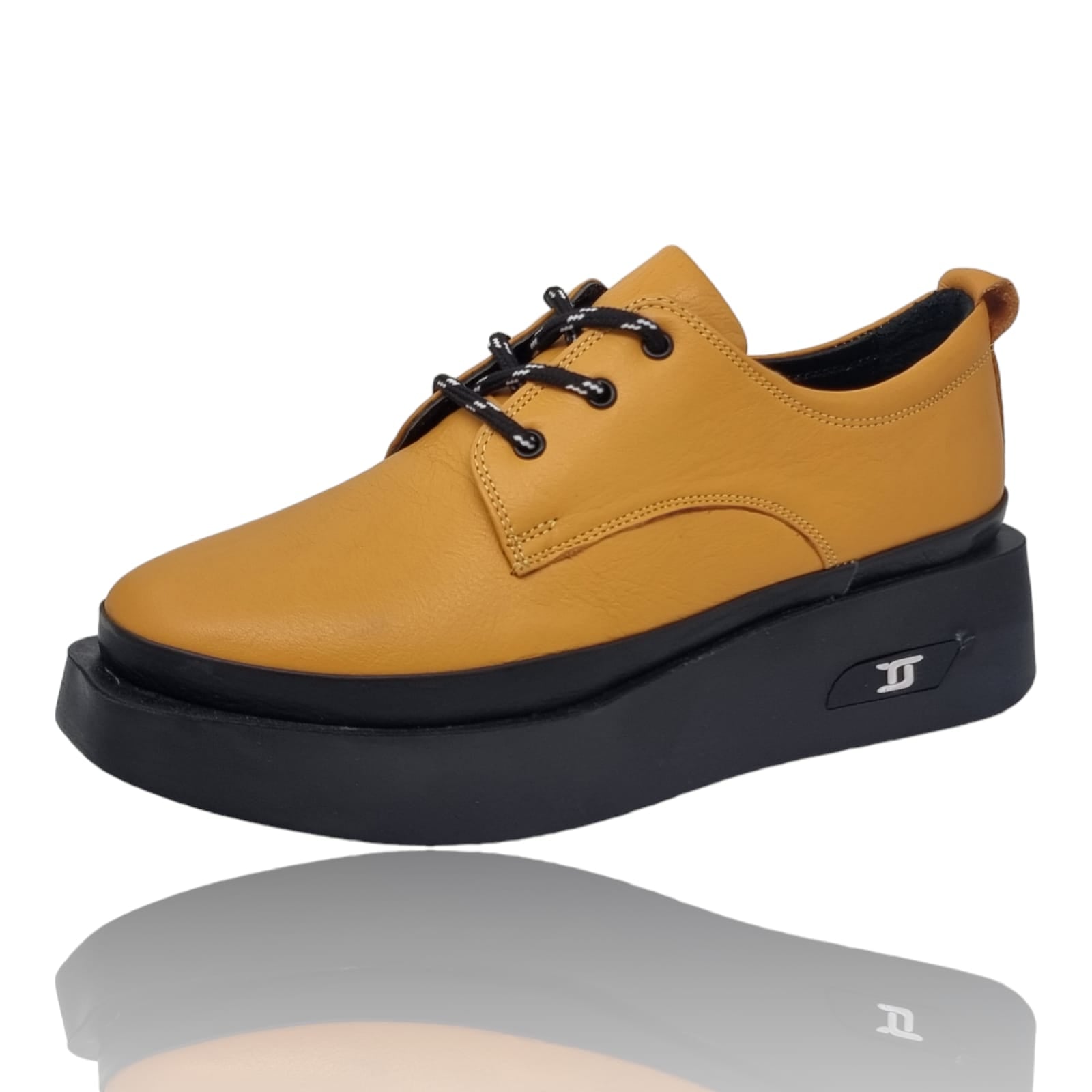 Pantofi Damă Casual Confort Din Piele Naturală Galbenă 25160