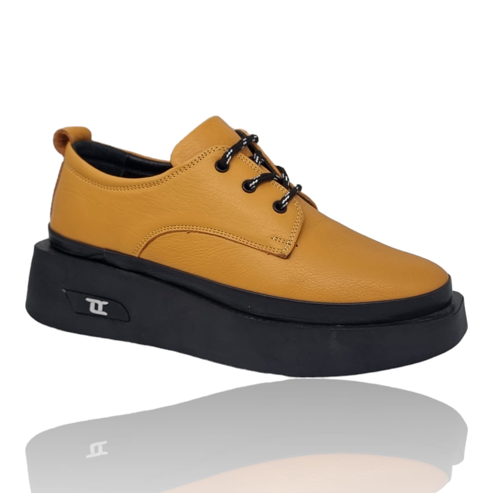 Pantofi Damă Casual Confort Din Piele Naturală Galbenă 25160