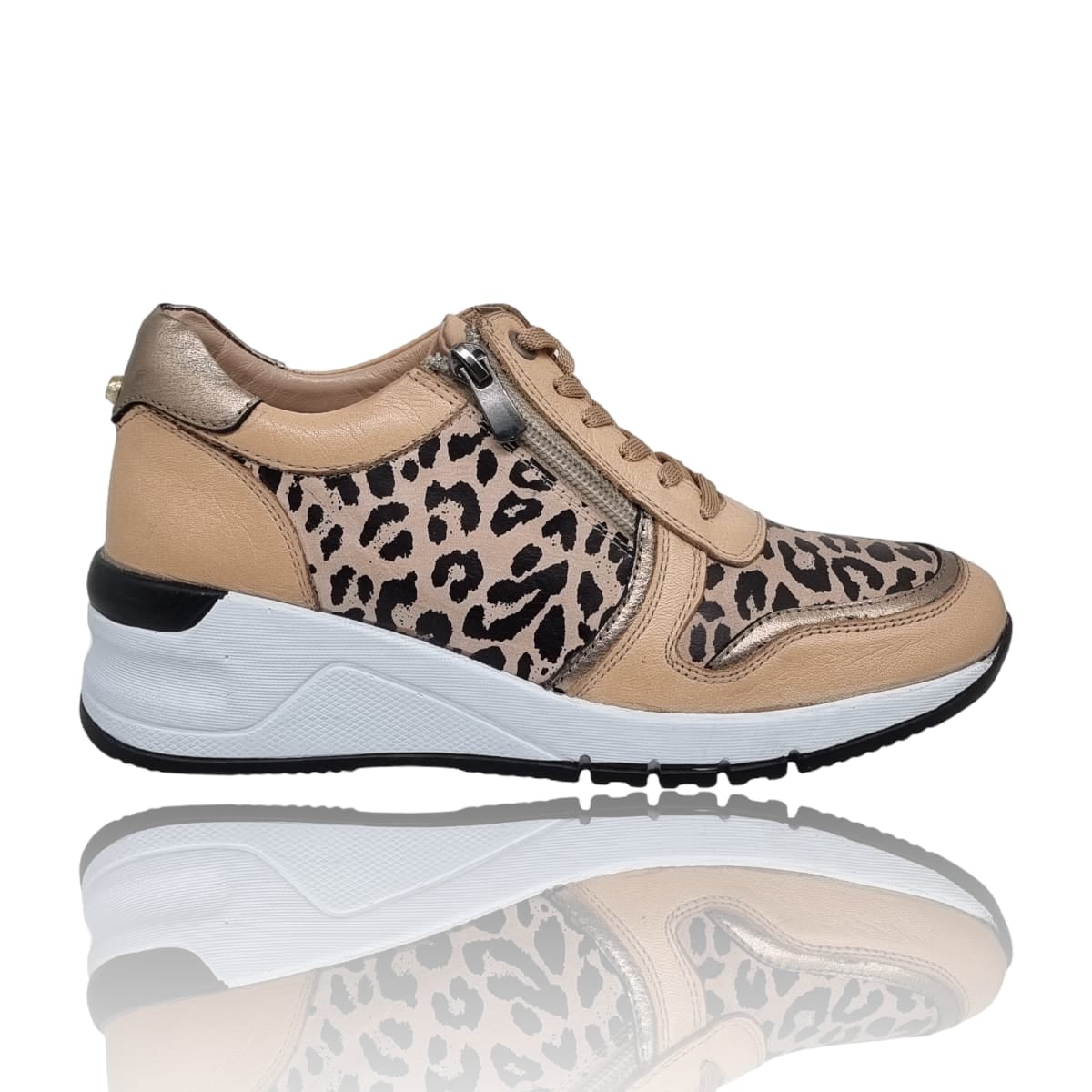 Pantofi Damă Casual Confort Din Piele Naturală Leop 25140
