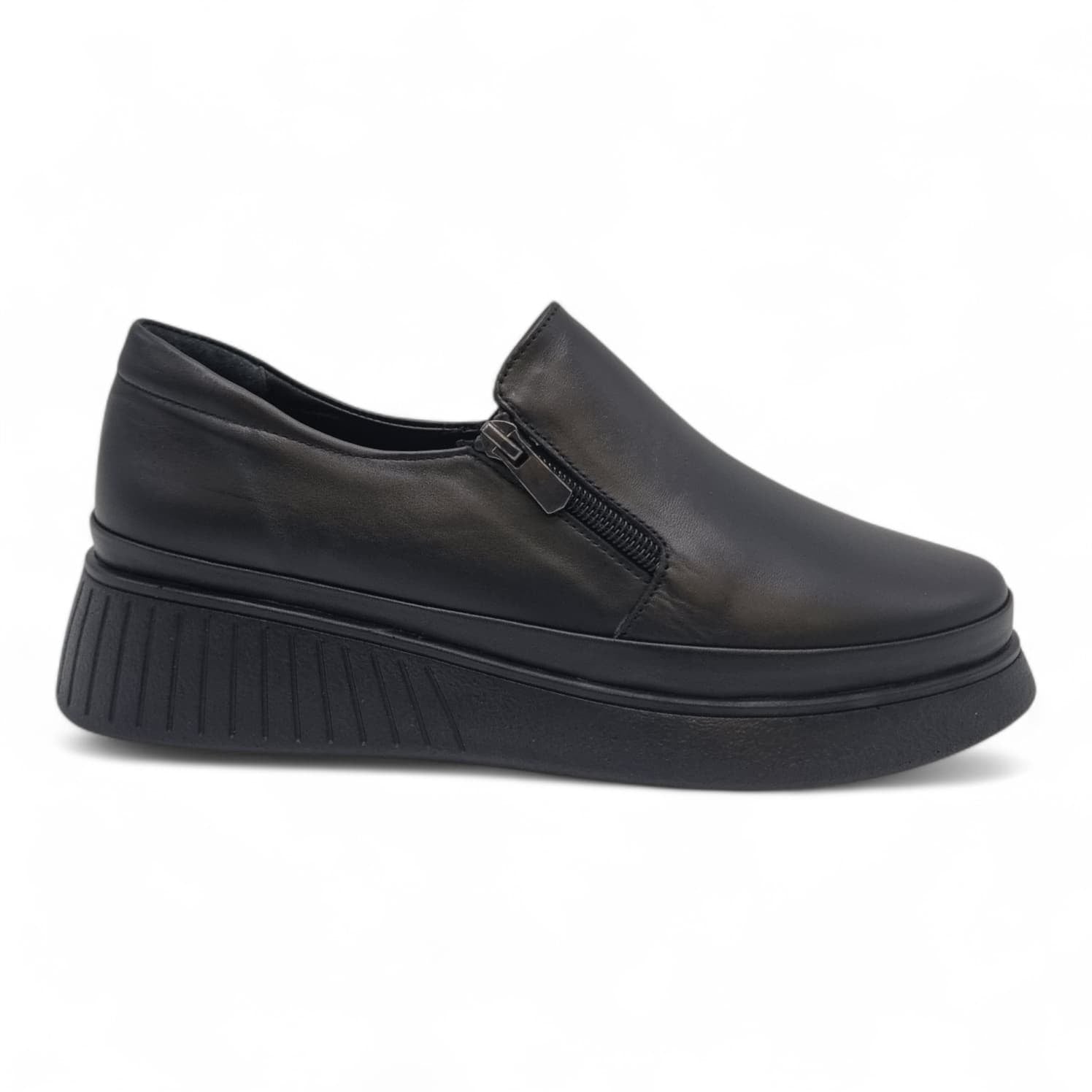 Pantofi Damă Casual Confort Din Piele Naturală Neagră 25441