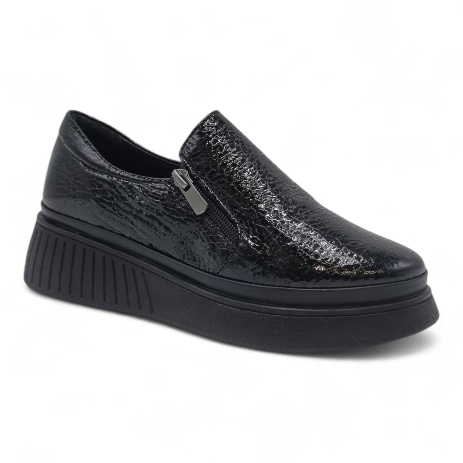 Pantofi Damă Casual Confort Din Piele Naturală Neagră 25442