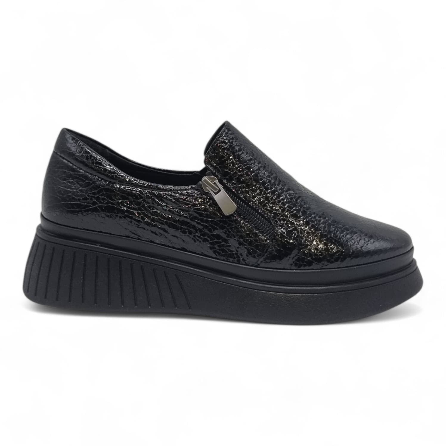 Pantofi Damă Casual Confort Din Piele Naturală Neagră 25442