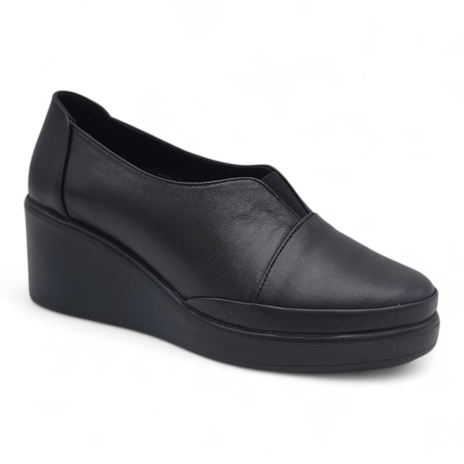 Pantofi Damă Casual Confort Din Piele Naturală Neagră 25448