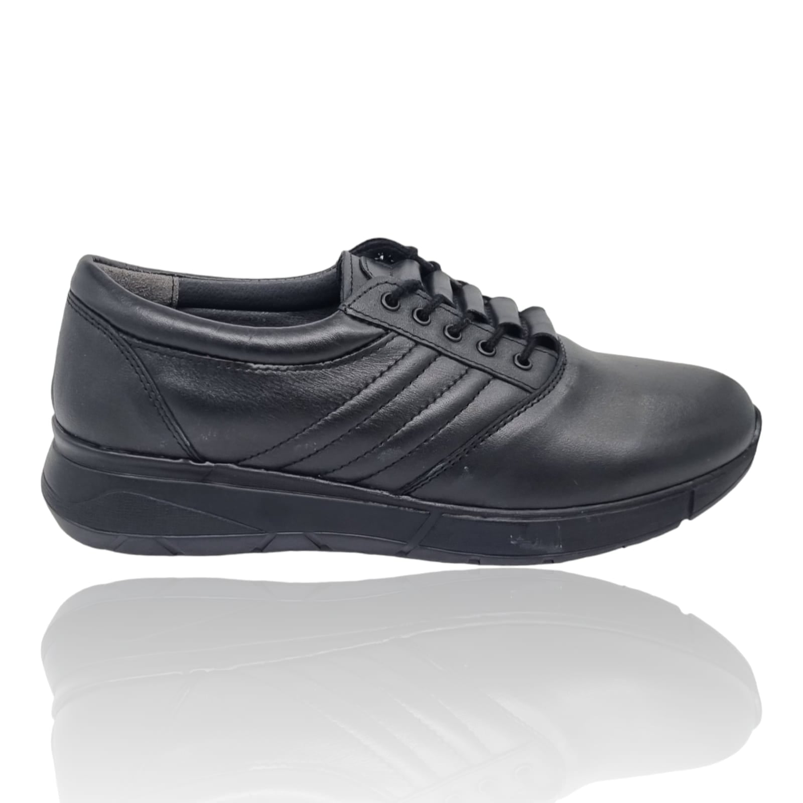 Pantofi Damă Casual Confort Din Piele Naturală Neagră 25103