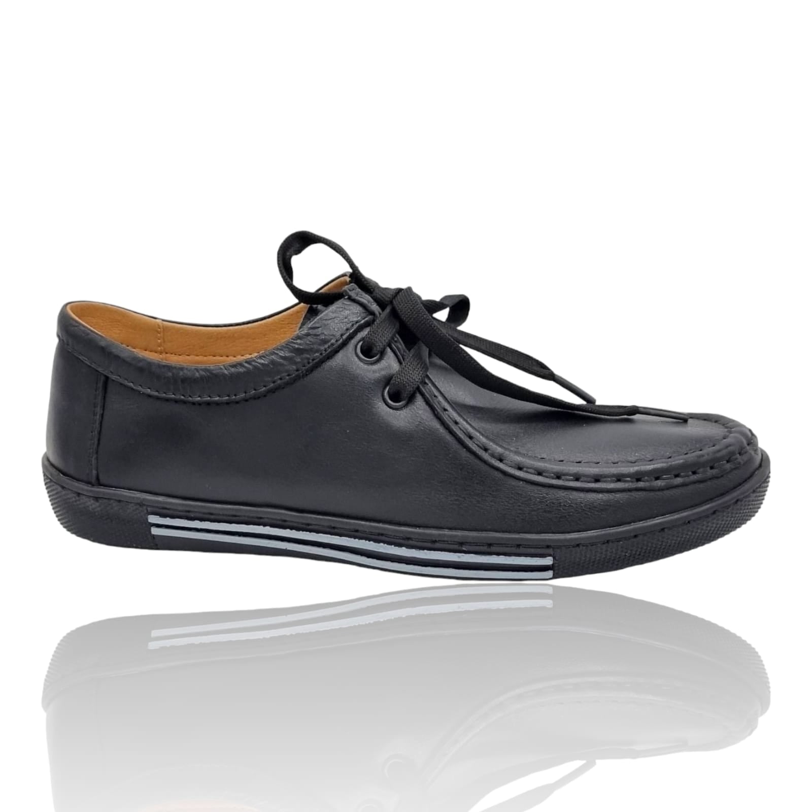 Pantofi Damă Casual Confort Din Piele Naturală Neagră 25120