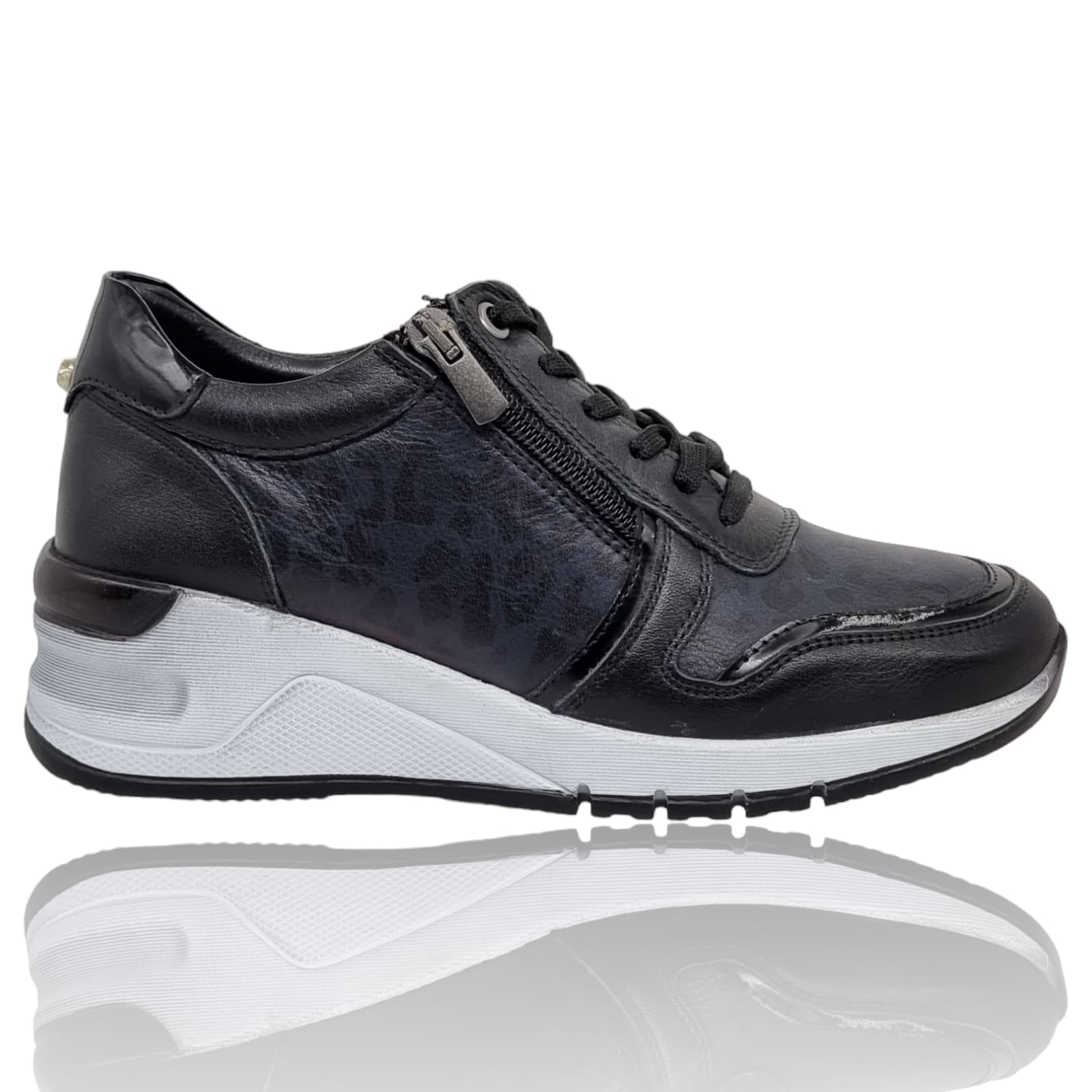 Pantofi Damă Casual Confort Din Piele Naturală Neagră 5098