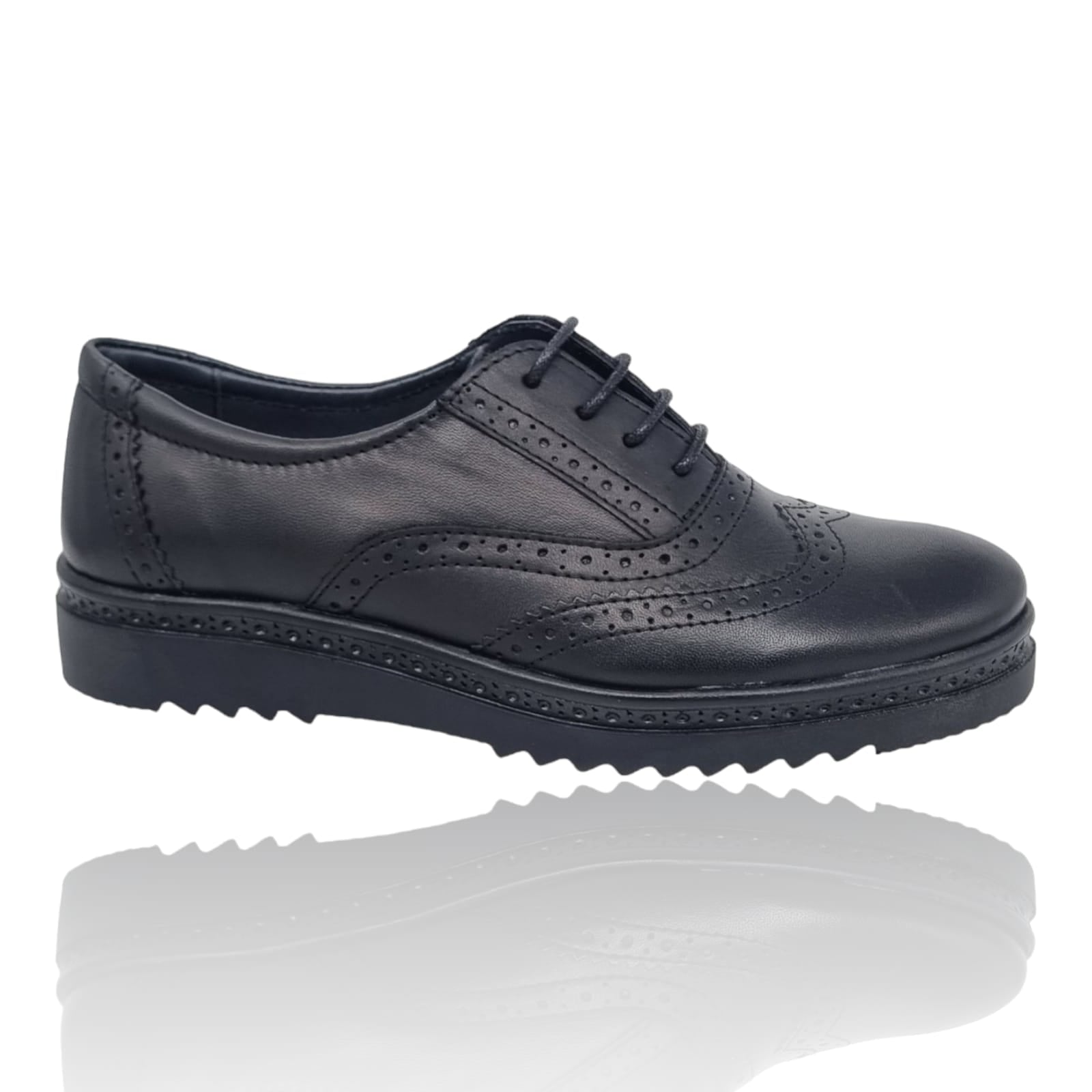 Pantofi Damă Casual Confort Din Piele Naturală Neagră 25158