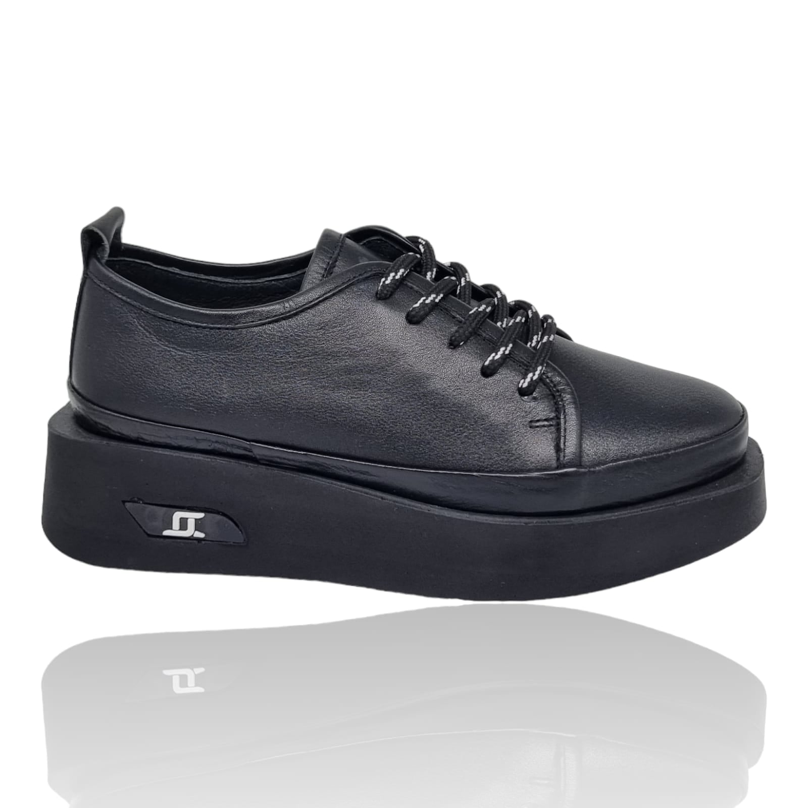 Pantofi Damă Casual Confort Din Piele Naturală Neagră 5108