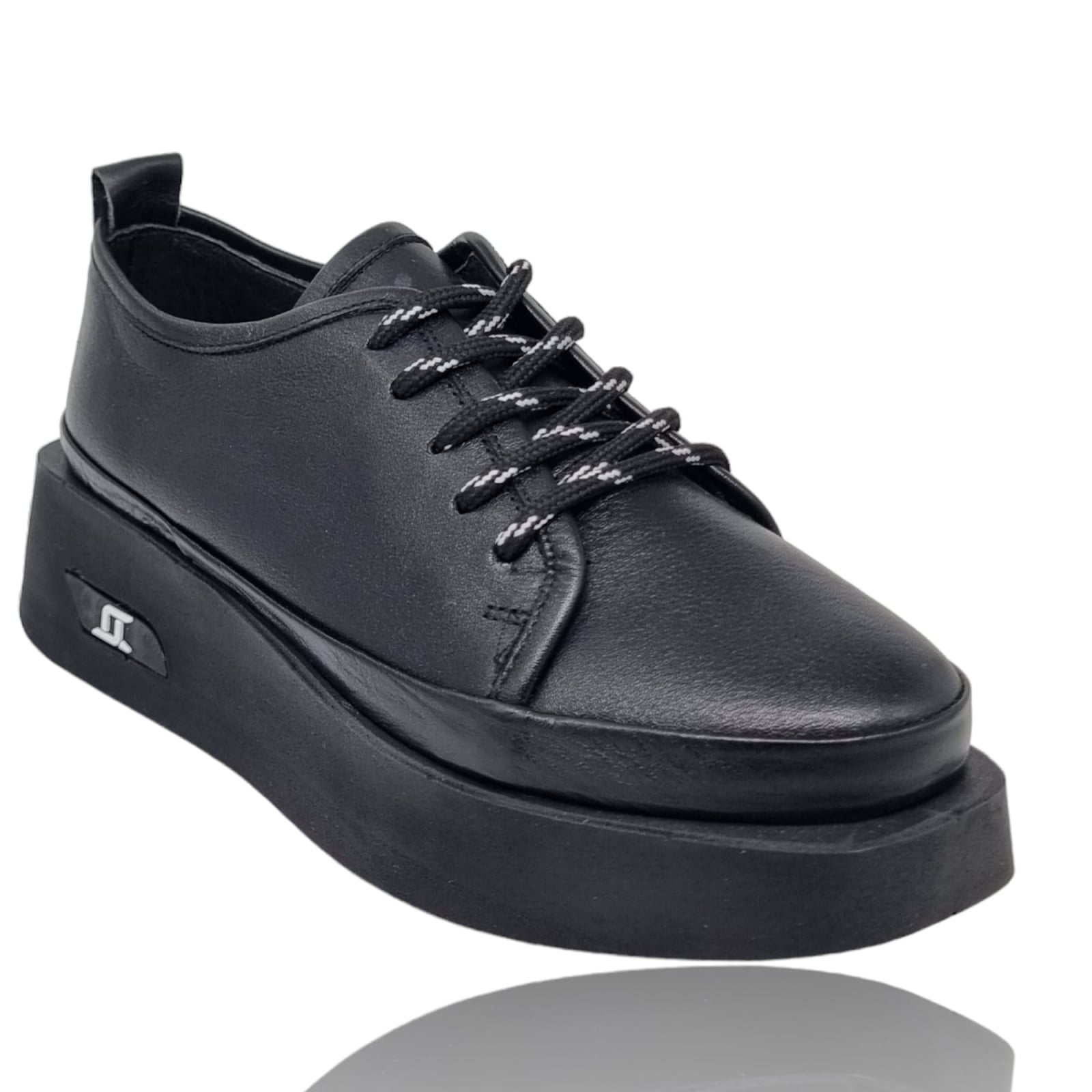 Pantofi Damă Casual Confort Din Piele Naturală Neagră 5108