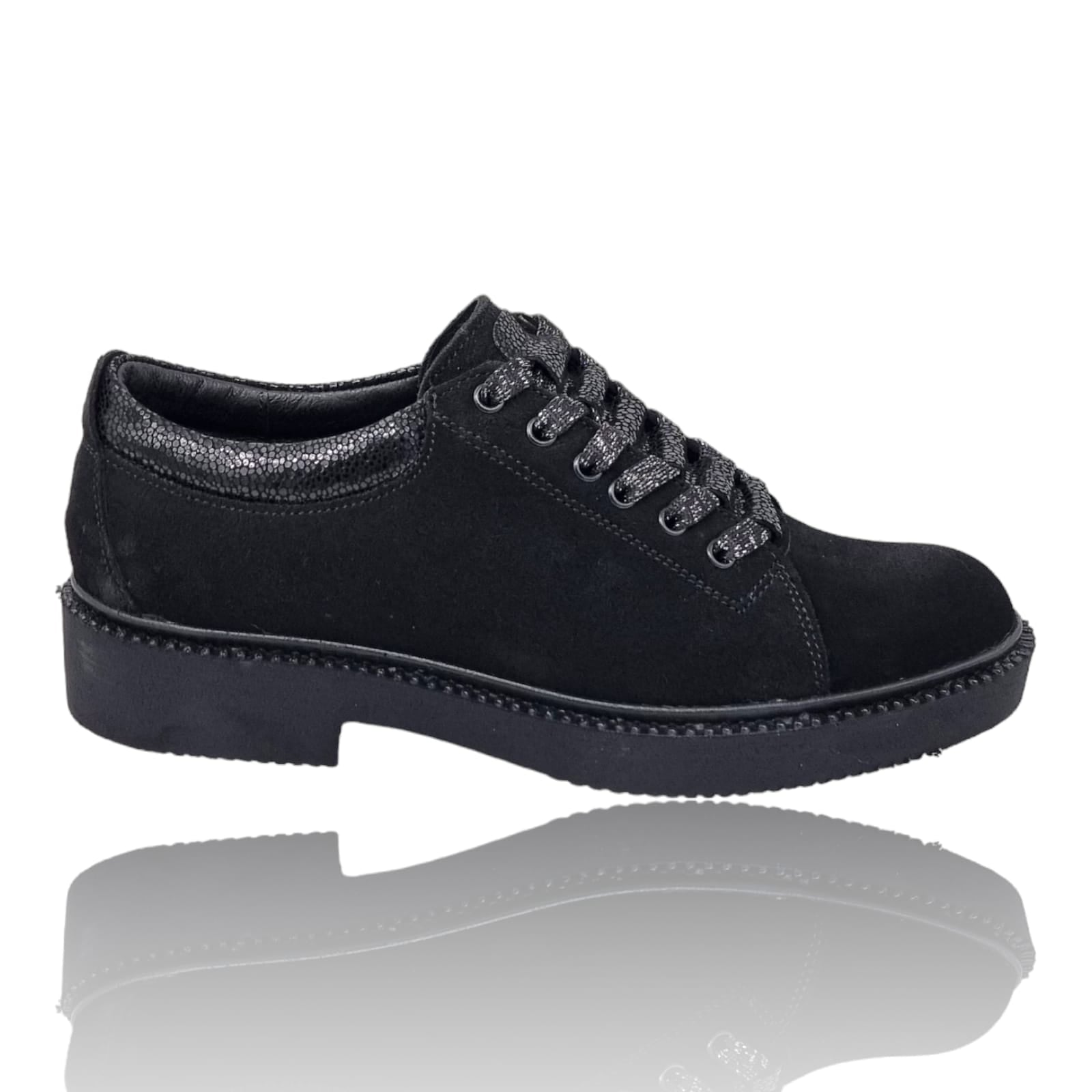 Pantofi Damă Casual Confort Din Piele Naturală Neagră 25178