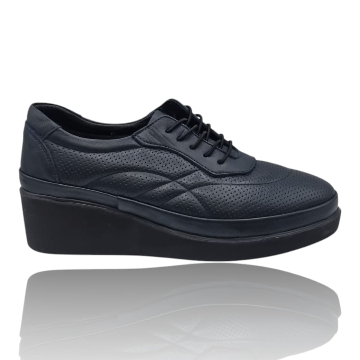 Pantofi Damă Casual Confort Din Piele Naturală Bleu 25369