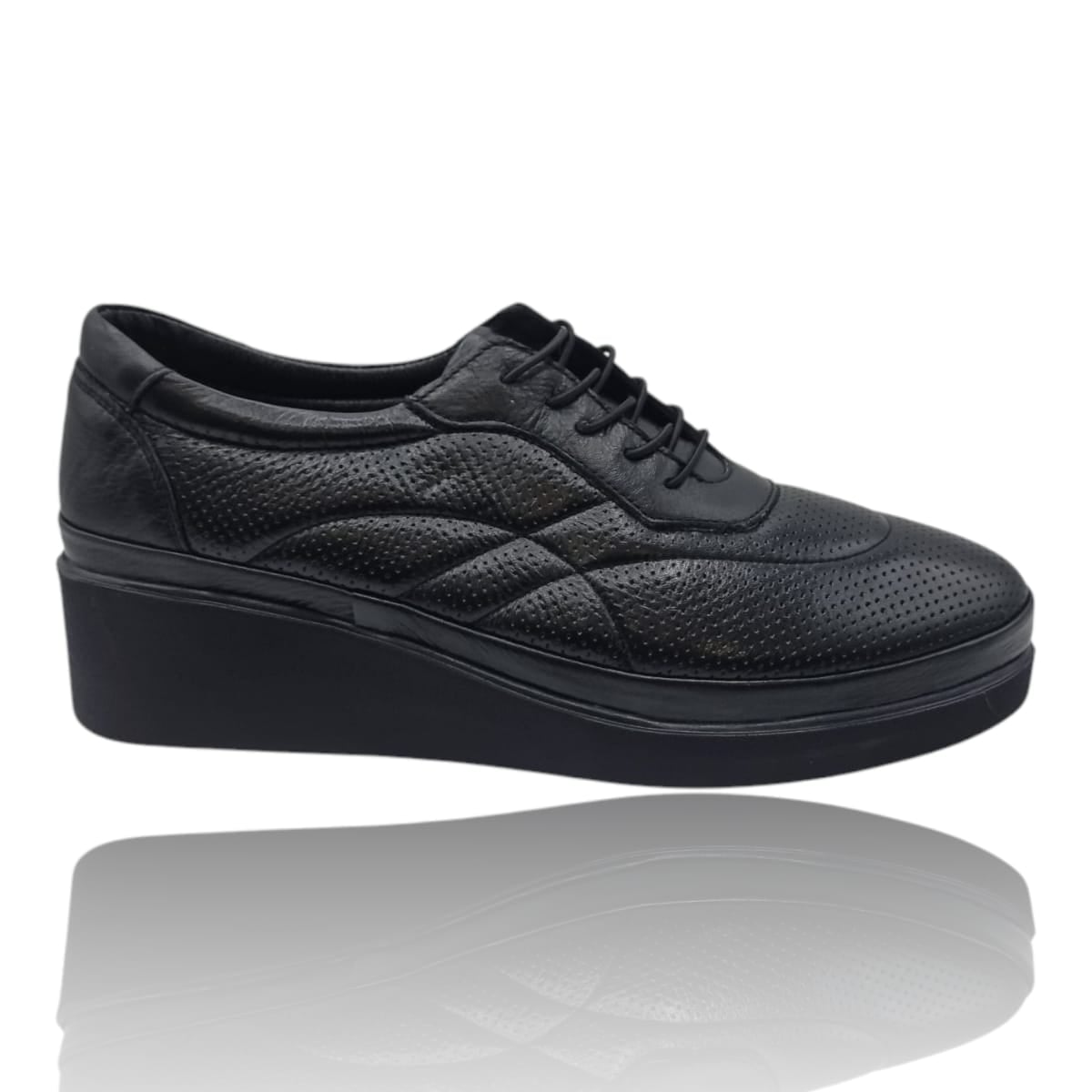 Pantofi Damă Casual Confort Din Piele Naturală Neagră 25370