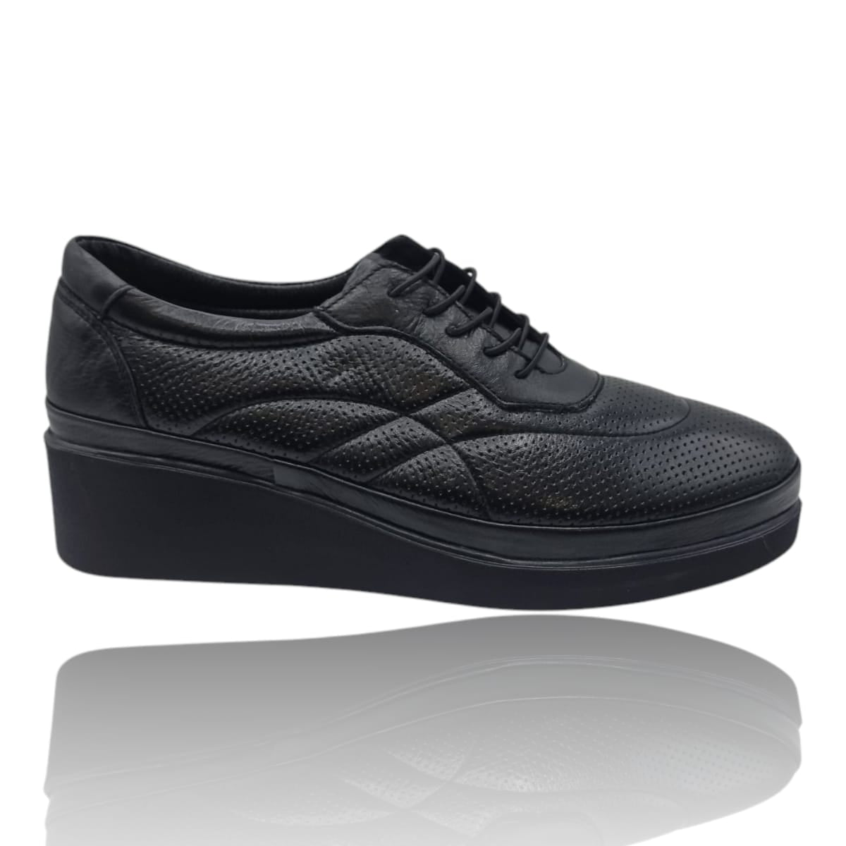 Pantofi Damă Casual Confort Din Piele Naturală Neagră 25370