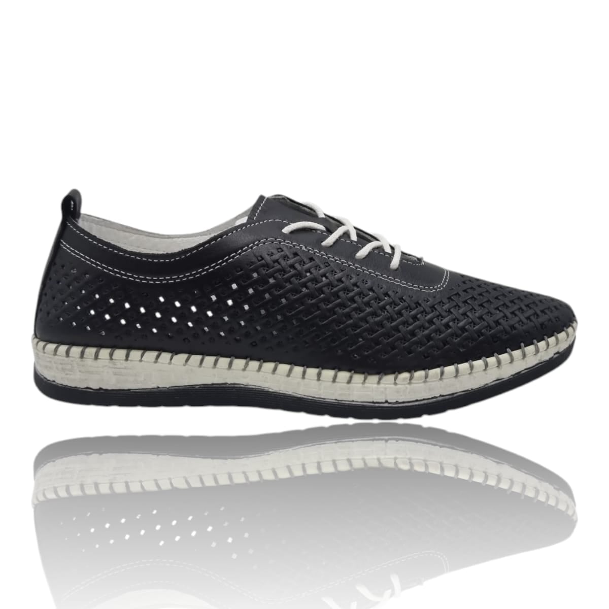 Pantofi Damă Casual Confort Din Piele Naturală Neagră 25374