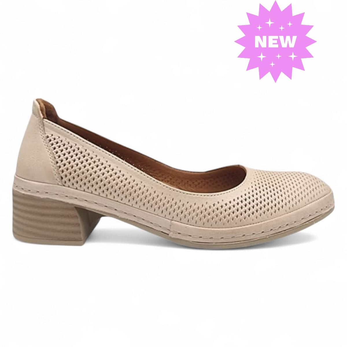 Pantofi Damă Casual Confort Din Piele Naturală Nude 25363