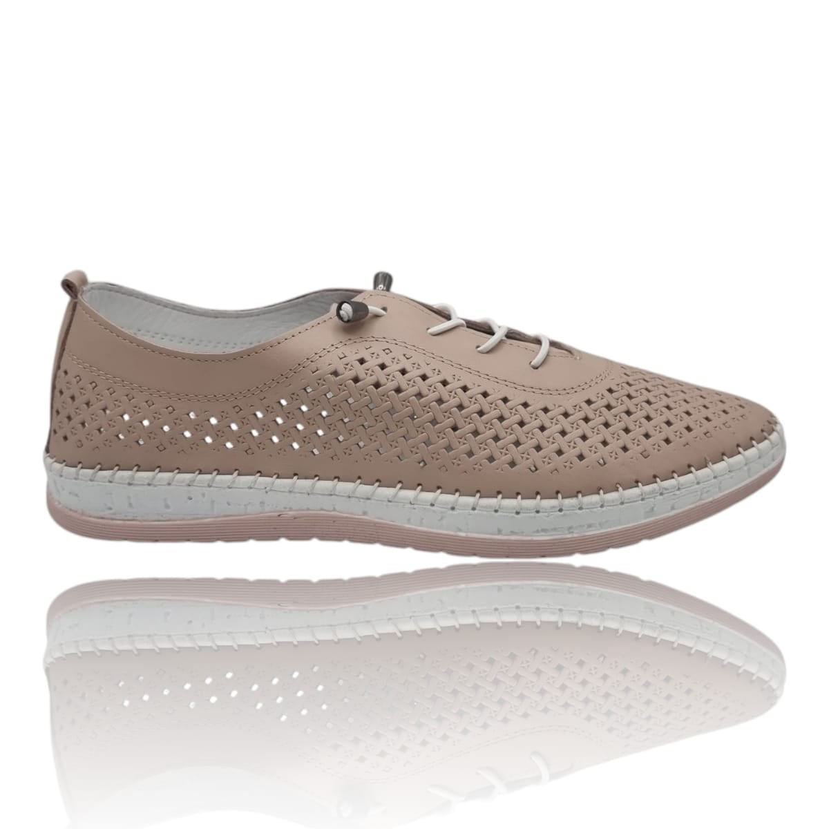 Pantofi Damă Casual Confort Din Piele Naturală Nude 25372