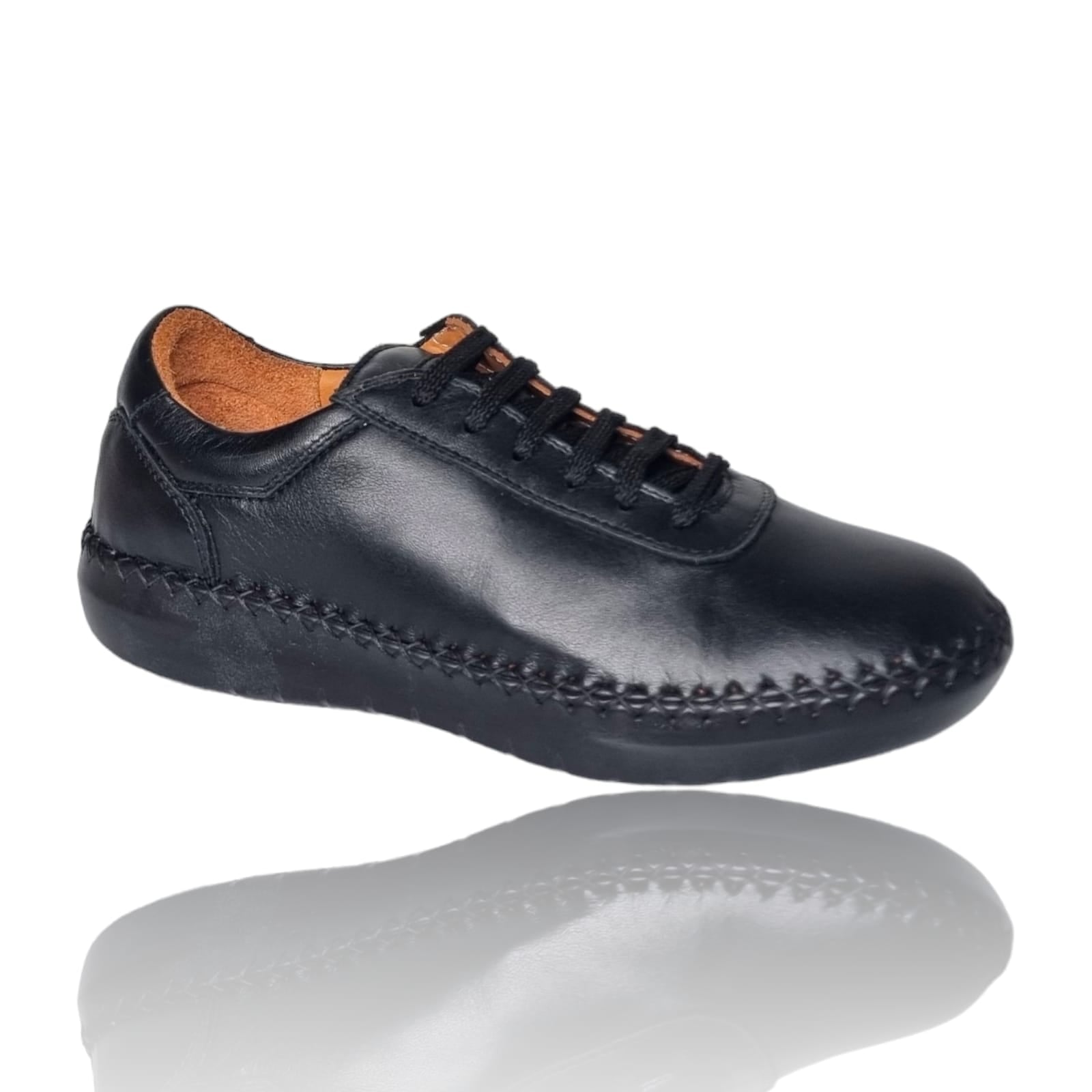 Pantofi Damă Casual Confort Din Piele Neagră 25219