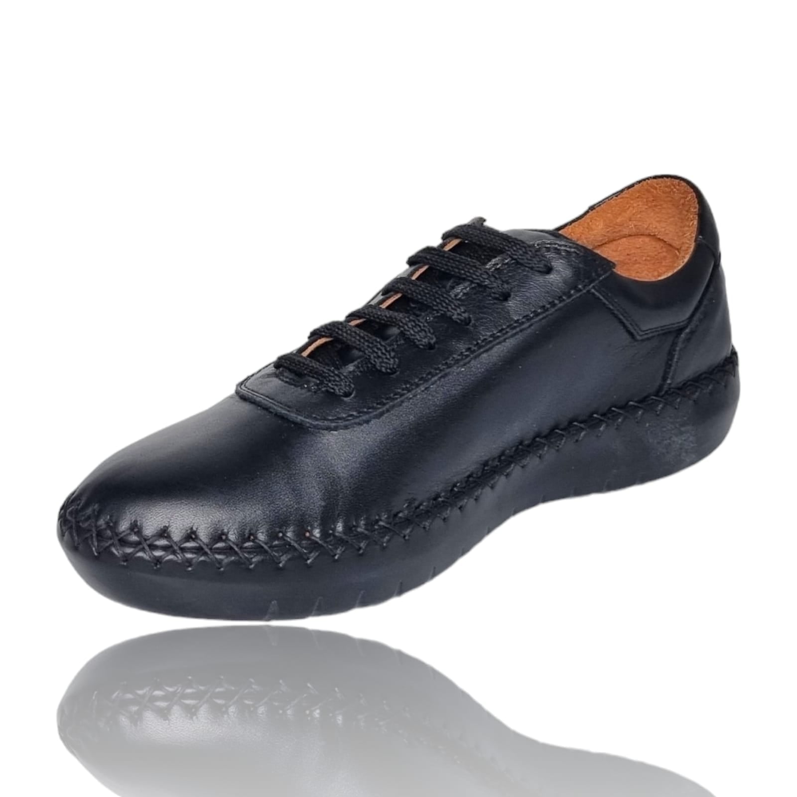 Pantofi Damă Casual Confort Din Piele Neagră 25219