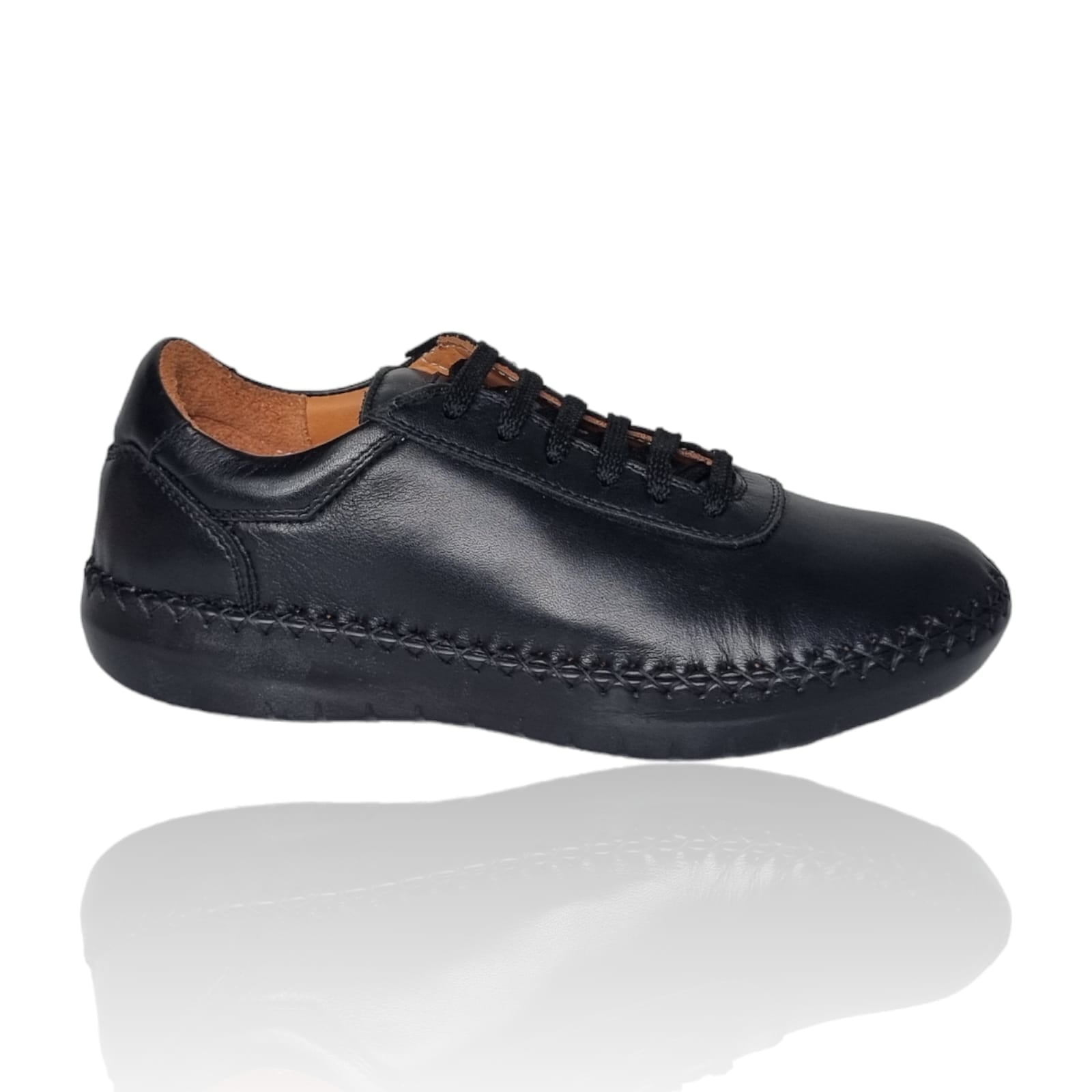 Pantofi Damă Casual Confort Din Piele Neagră 25219