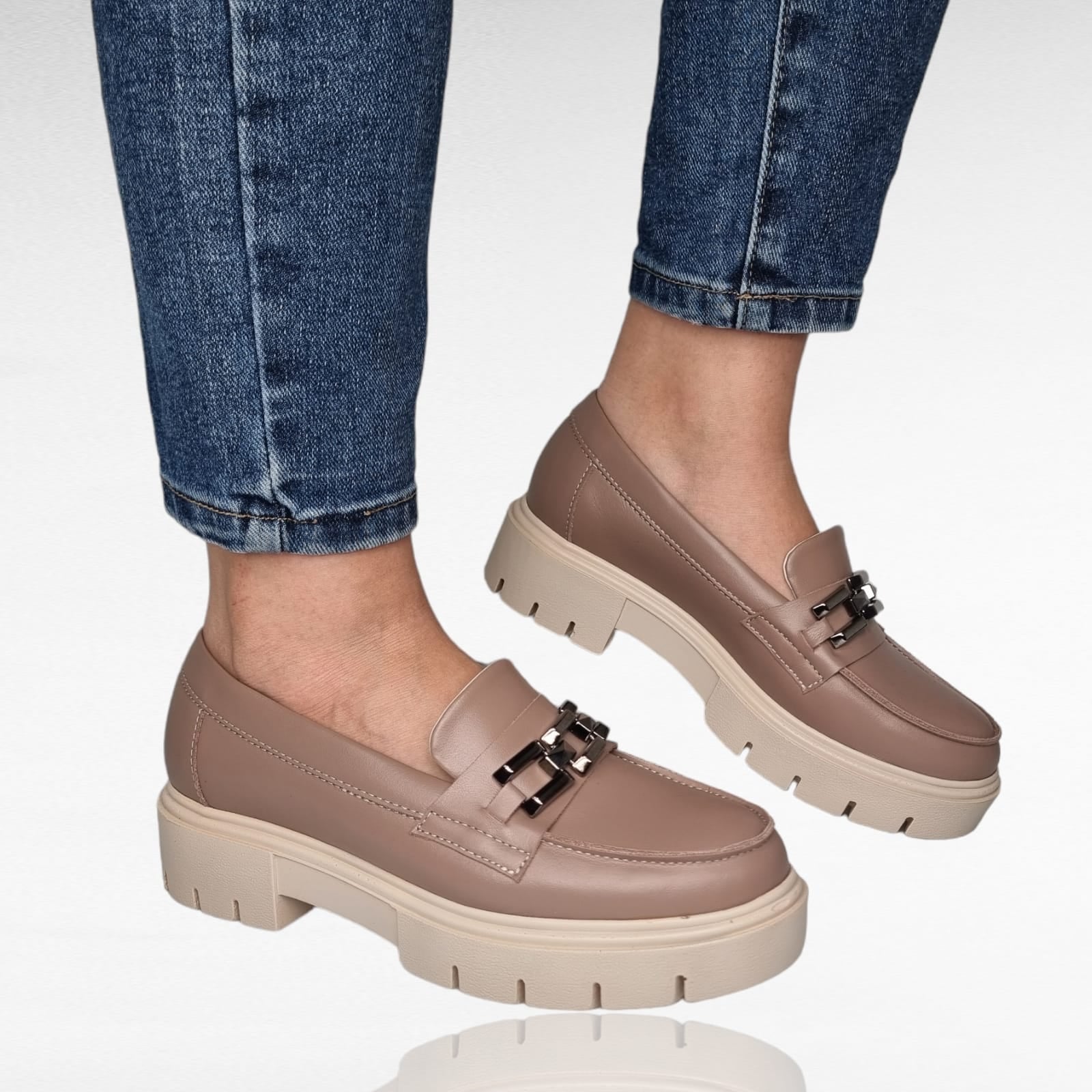 Pantofi Damă Casual Confort Din Piele Naturala Cappuccino 25220