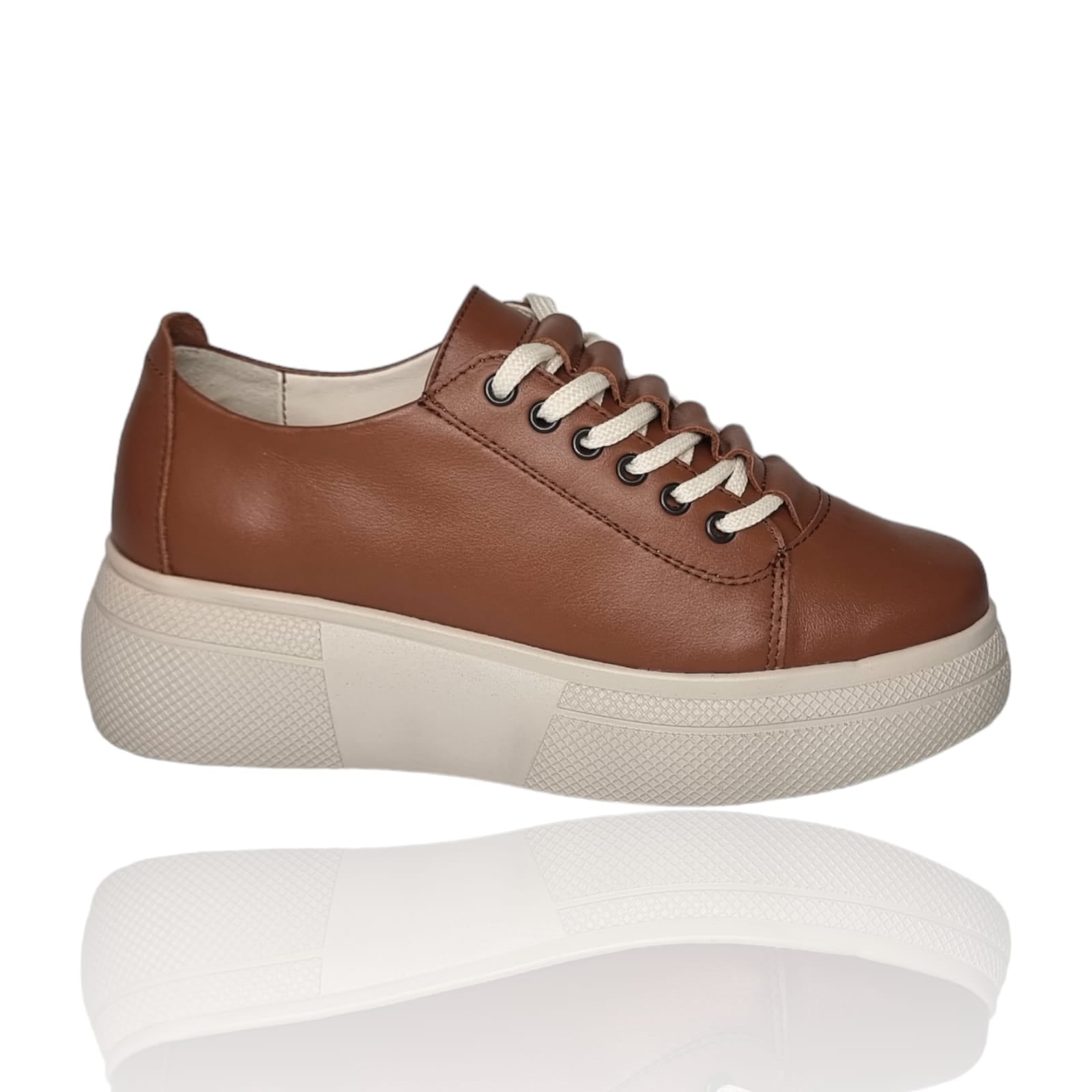 Pantofi Damă Casual Confort Din Piele Naturală Maro 25222