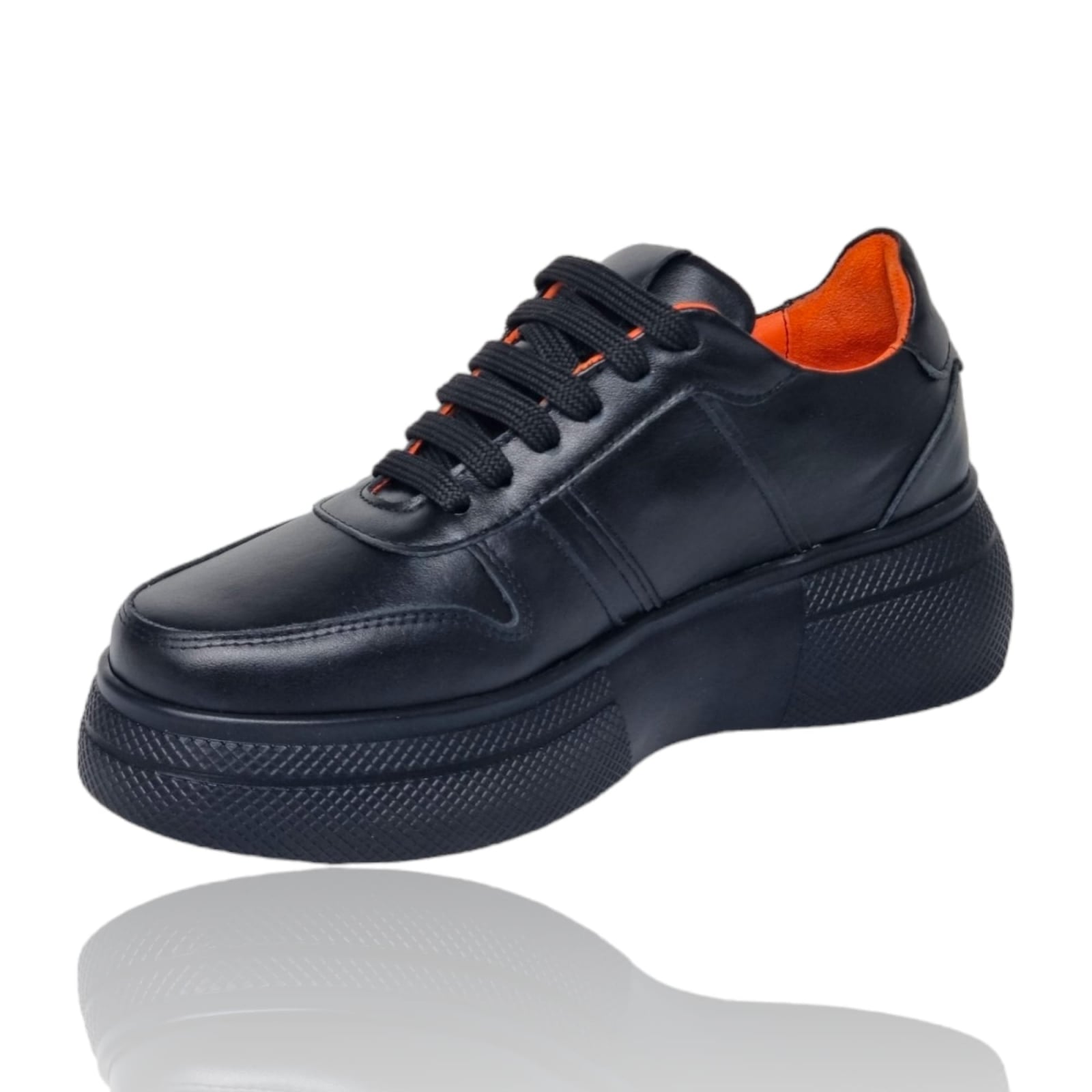 Pantofi Damă Casual Confort Din Piele Neagră 25233