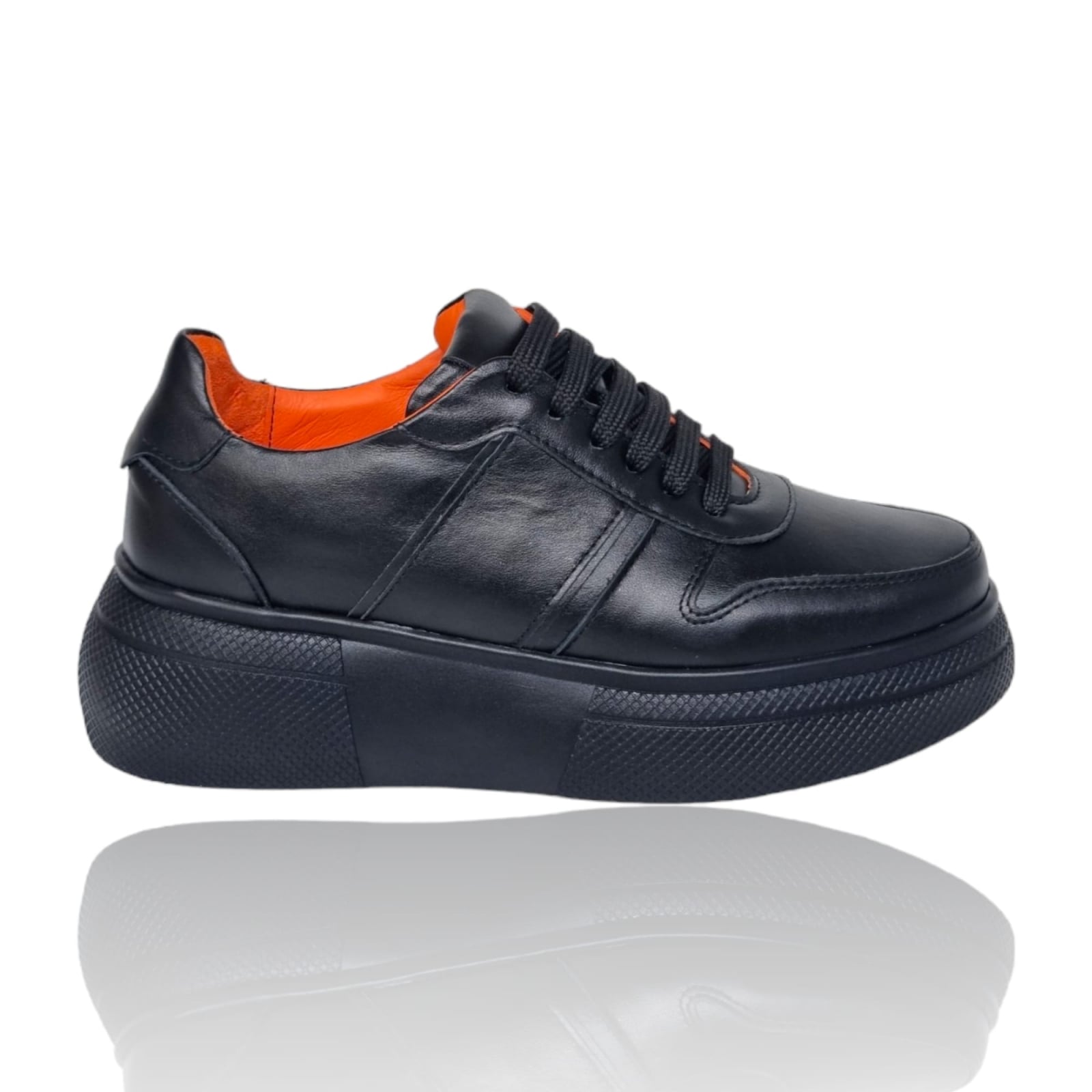 Pantofi Damă Casual Confort Din Piele Neagră 25233
