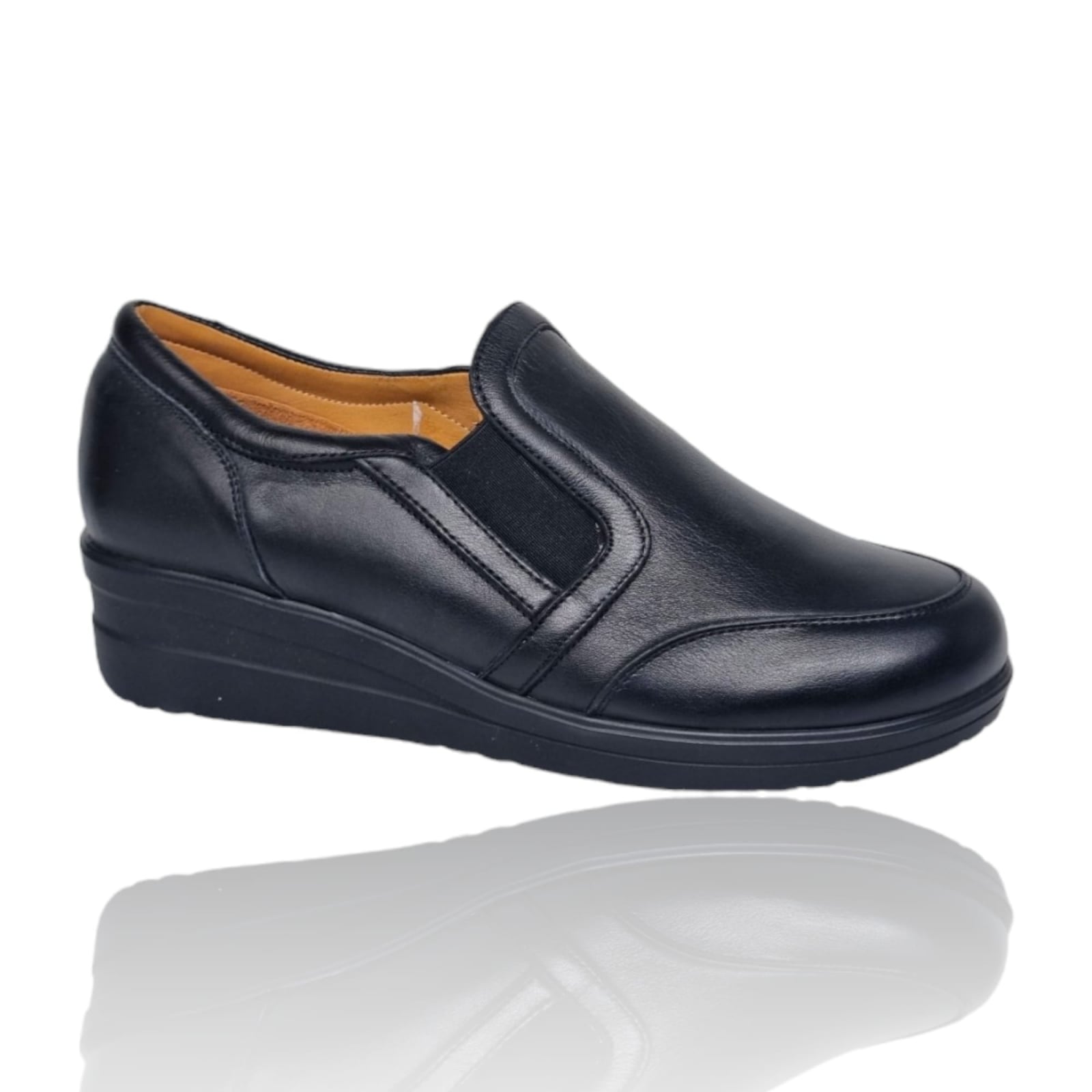 Pantofi Damă Casual Confort Din Piele Neagră 25234