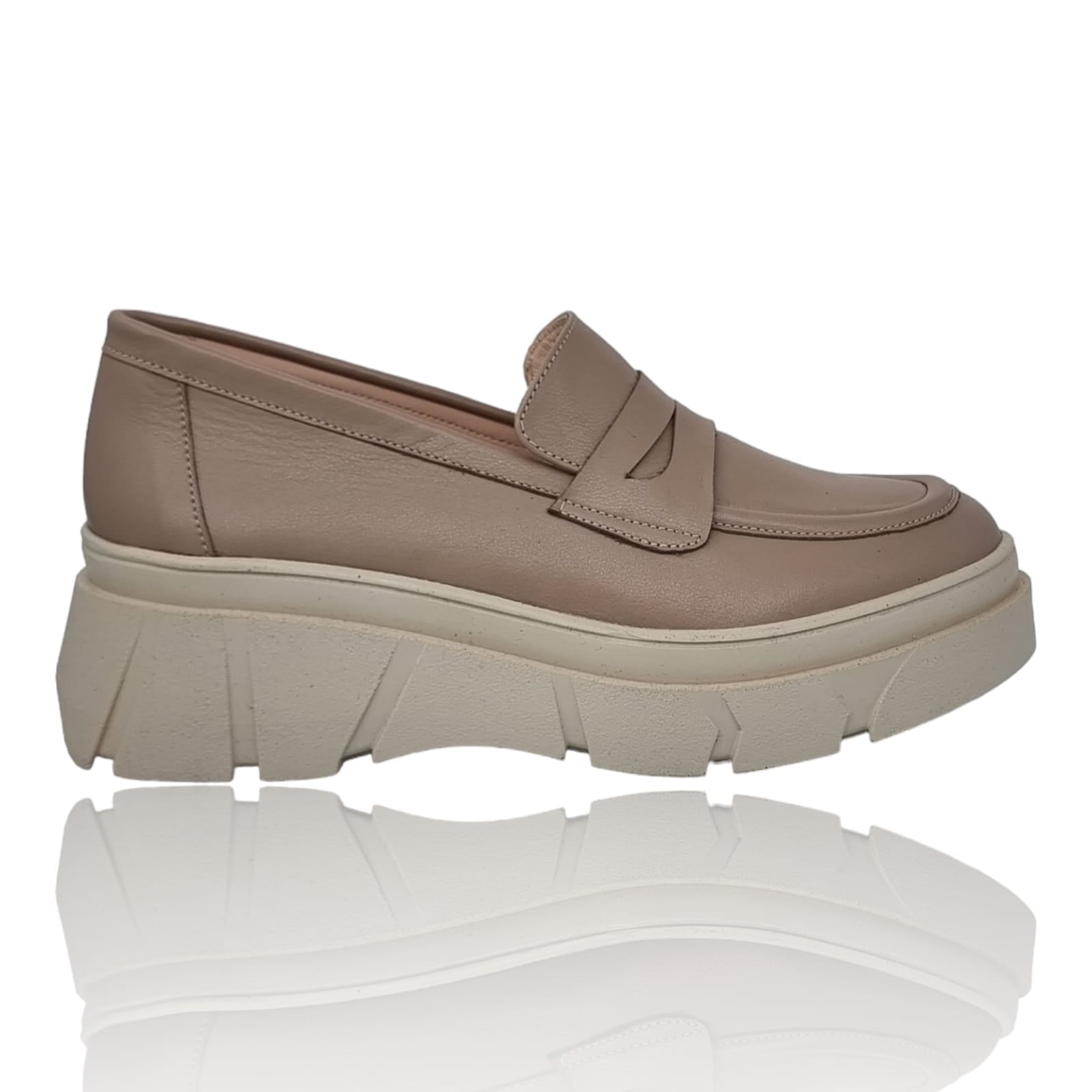 Pantofi Damă Casual Confort Din Piele Naturală Nude 25236