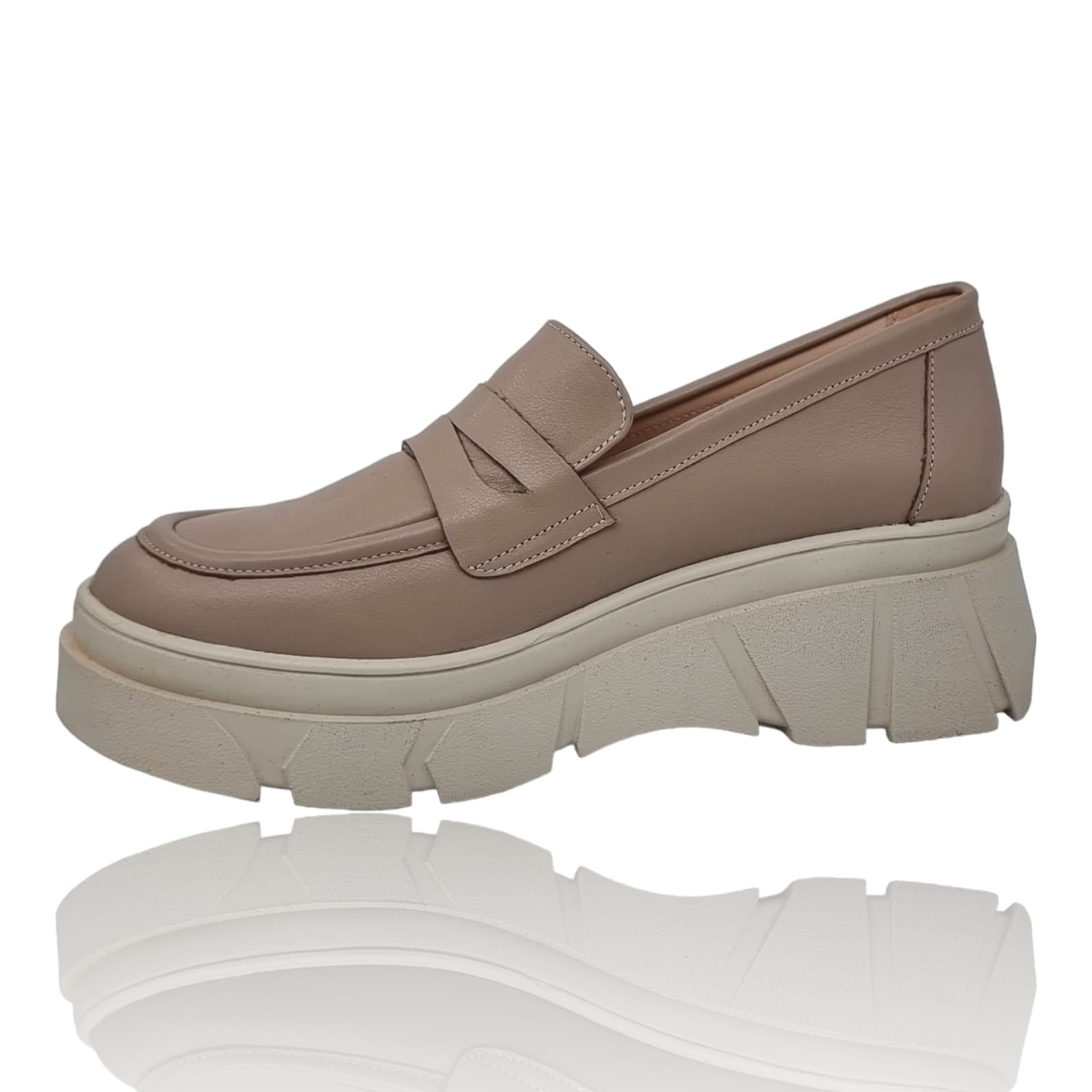 Pantofi Damă Casual Confort Din Piele Naturală Nude 25236