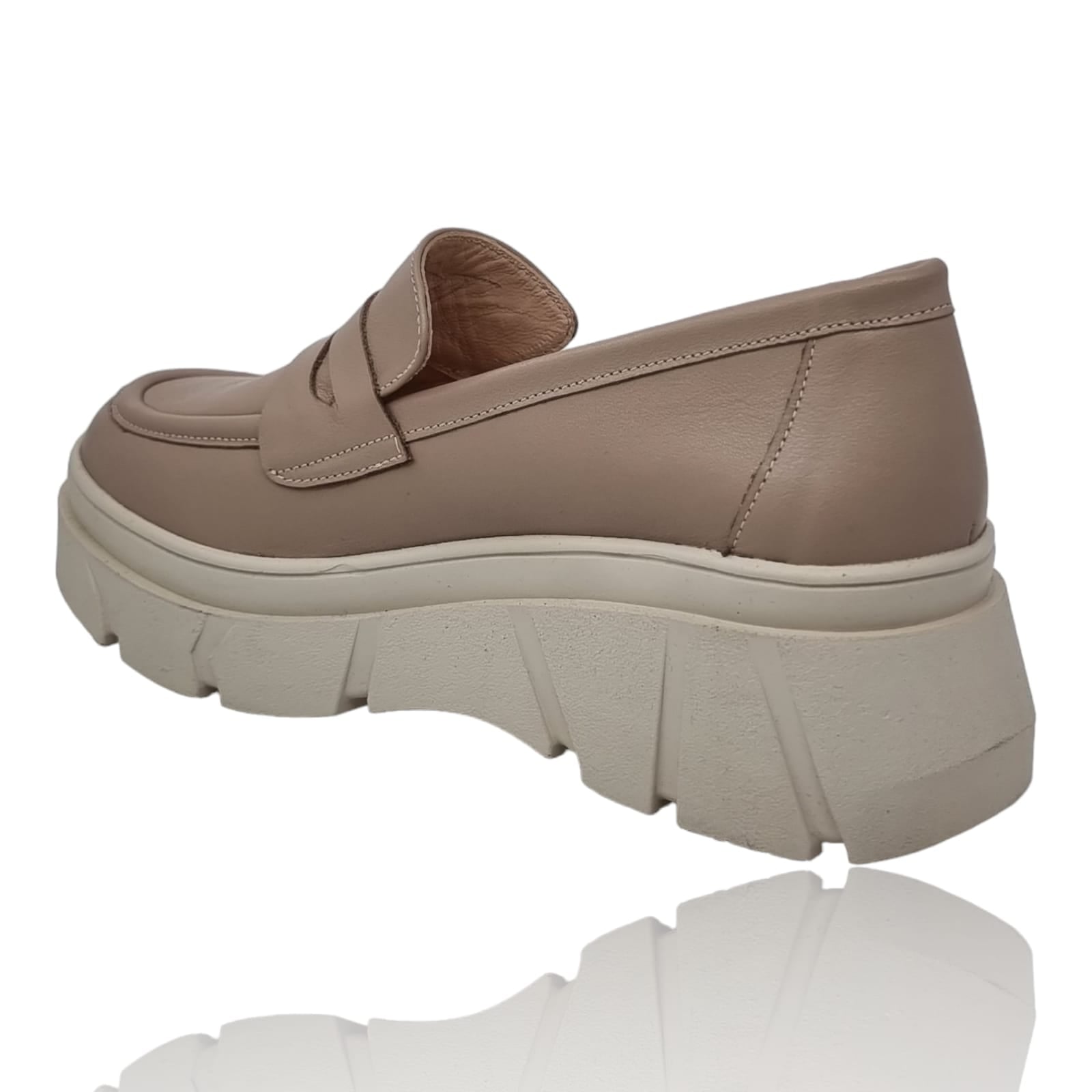 Pantofi Damă Casual Confort Din Piele Naturală Nude 25236