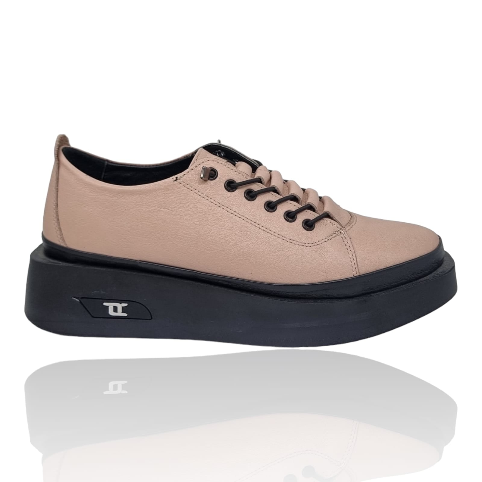 Pantofi Damă Casual Confort Din Piele Naturala Pudra 25197