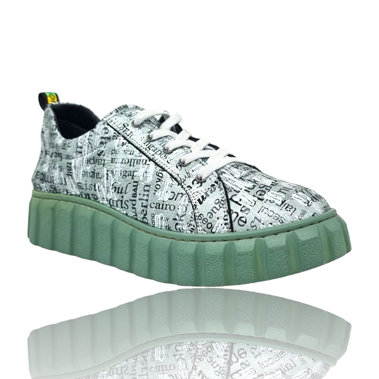 Pantofi Damă Casual Confort Din Piele Verde 25202