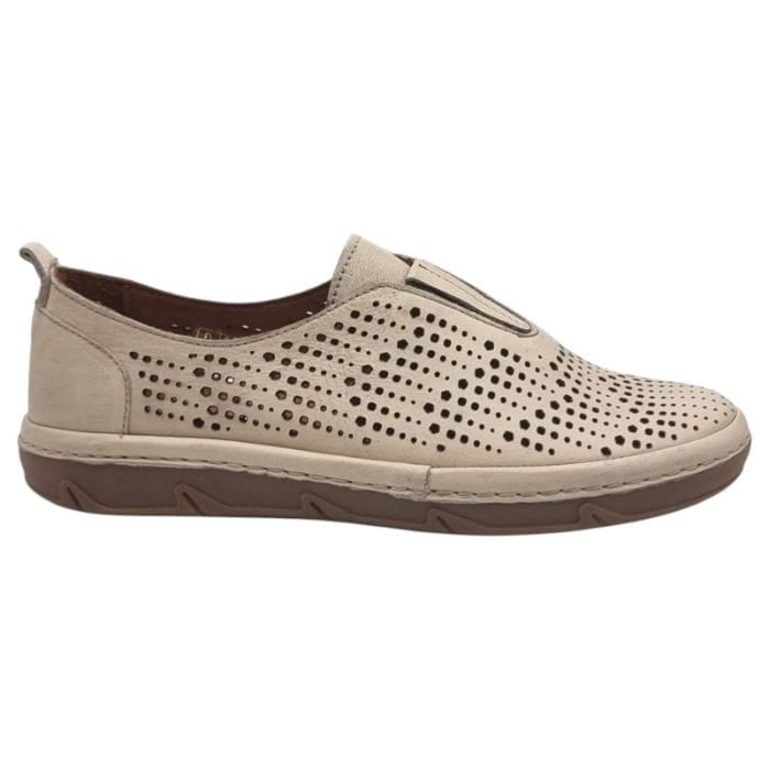 Pantofi Damă Casual Din Piele Naturală Crem 25420
