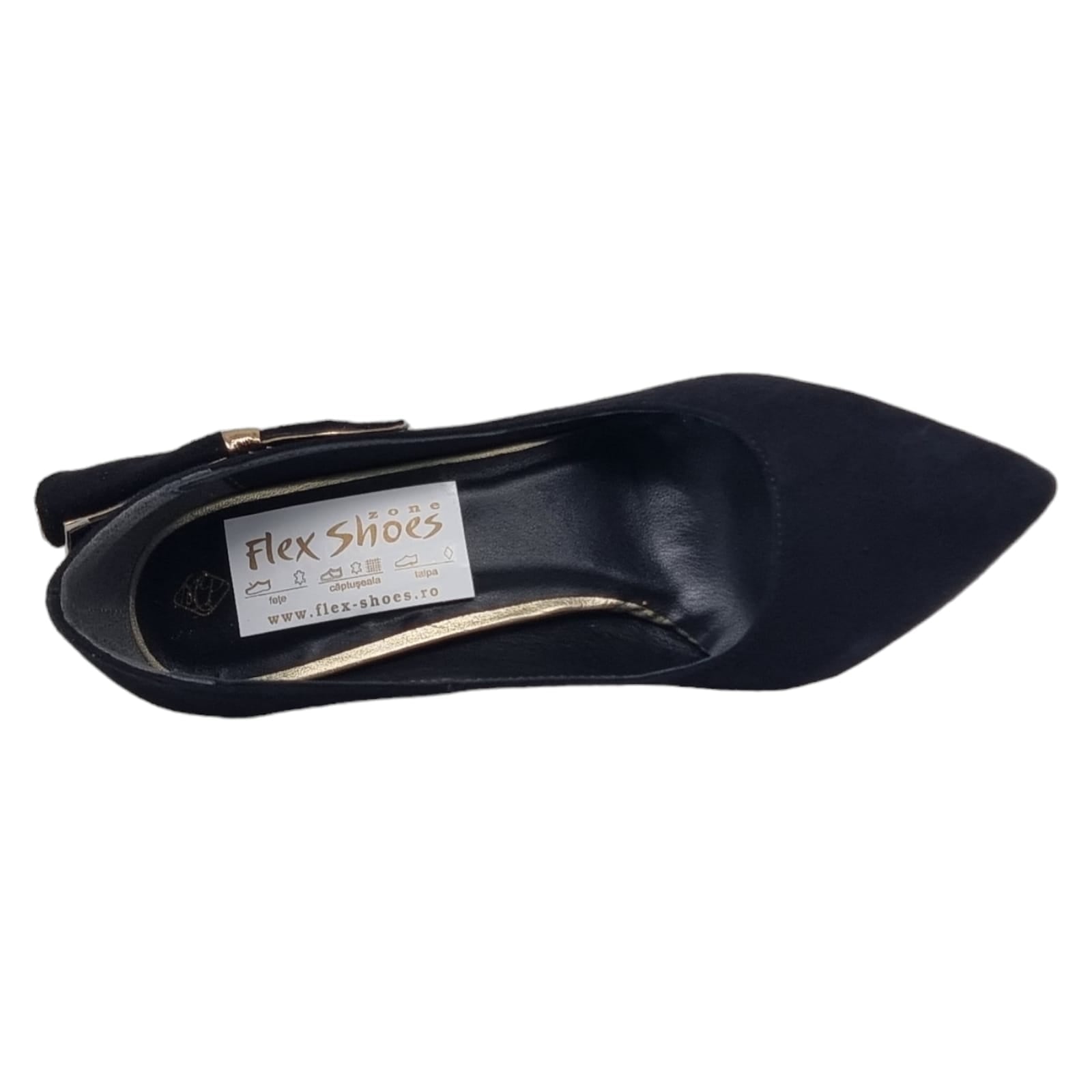 Pantofi Damă Eleganți Din Piele Naturală Negru Vel 20552