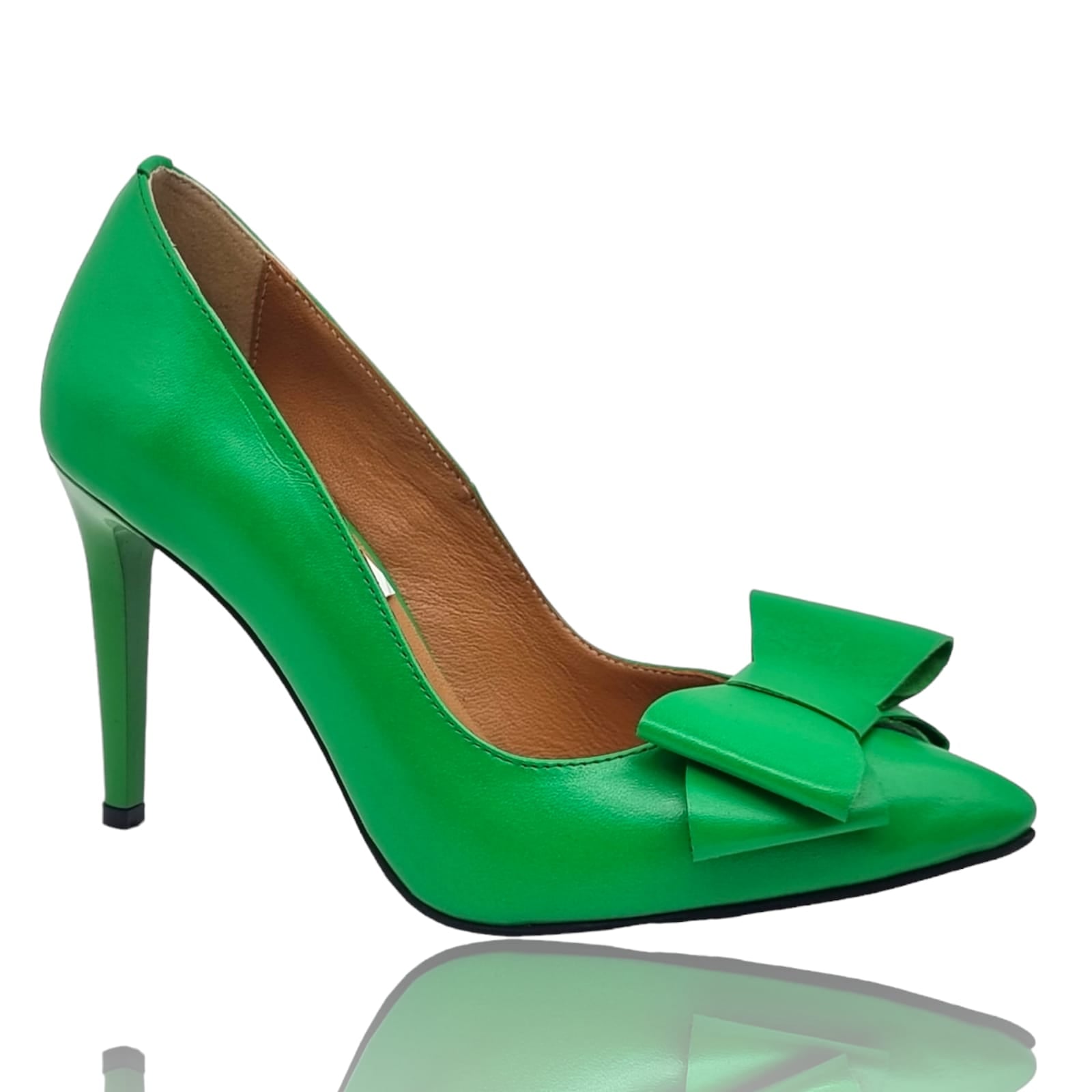 Pantofi Damă Eleganți Din Piele Naturală Verde 20556