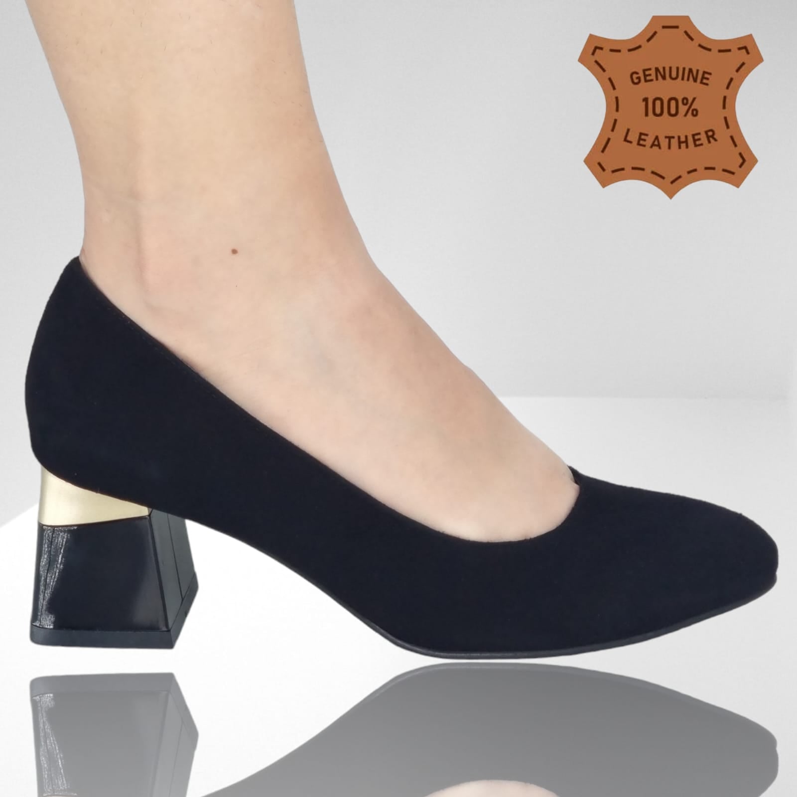 Pantofi Damă Eleganți Din Piele Naturală Negru Vel 20559