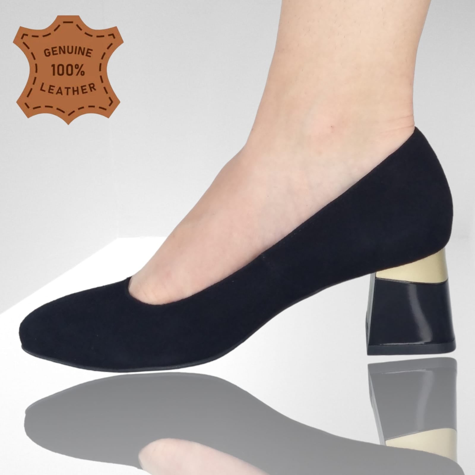 Pantofi Damă Eleganți Din Piele Naturală Negru Vel 20559