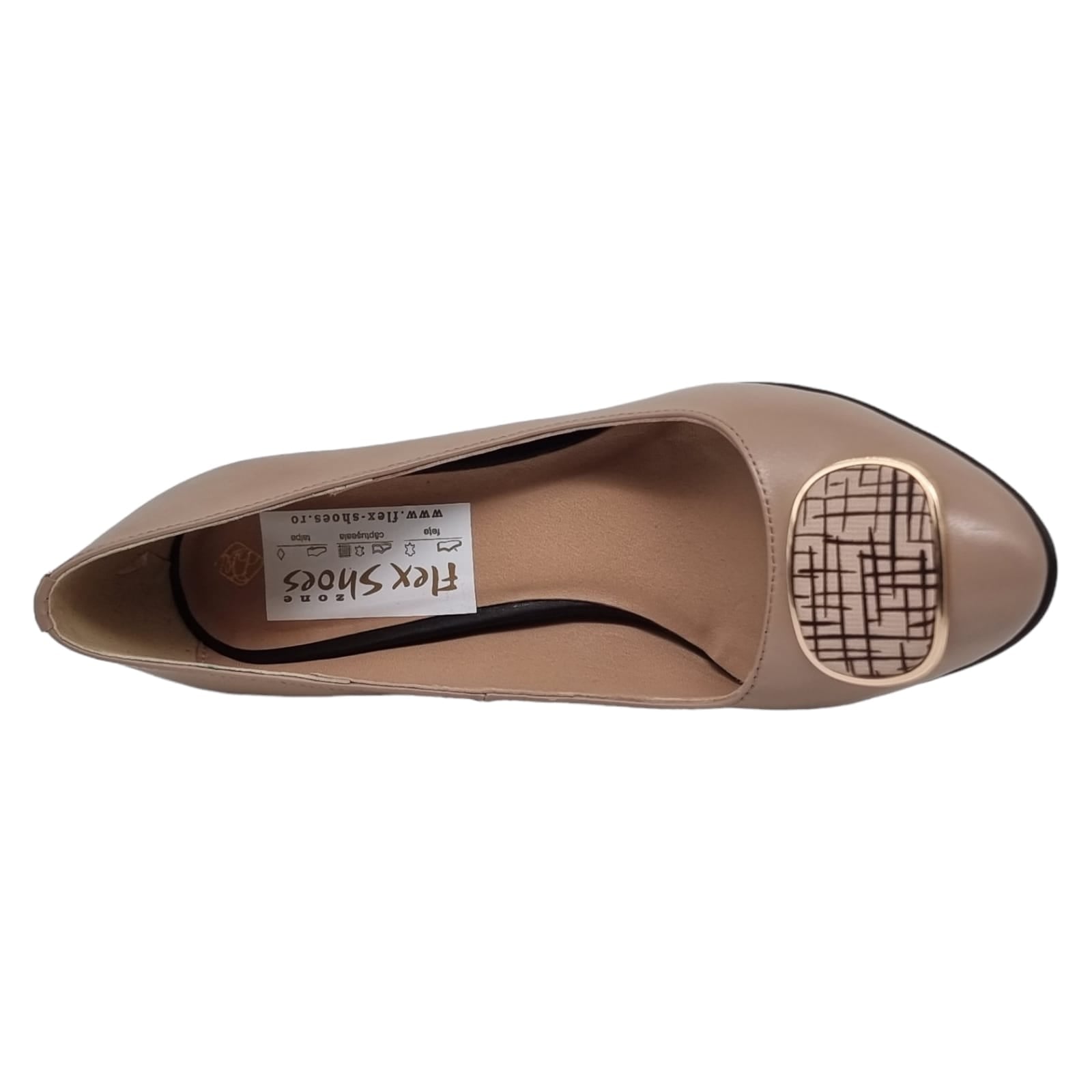 Pantofi Damă Eleganți Din Piele Naturală Bej 20560