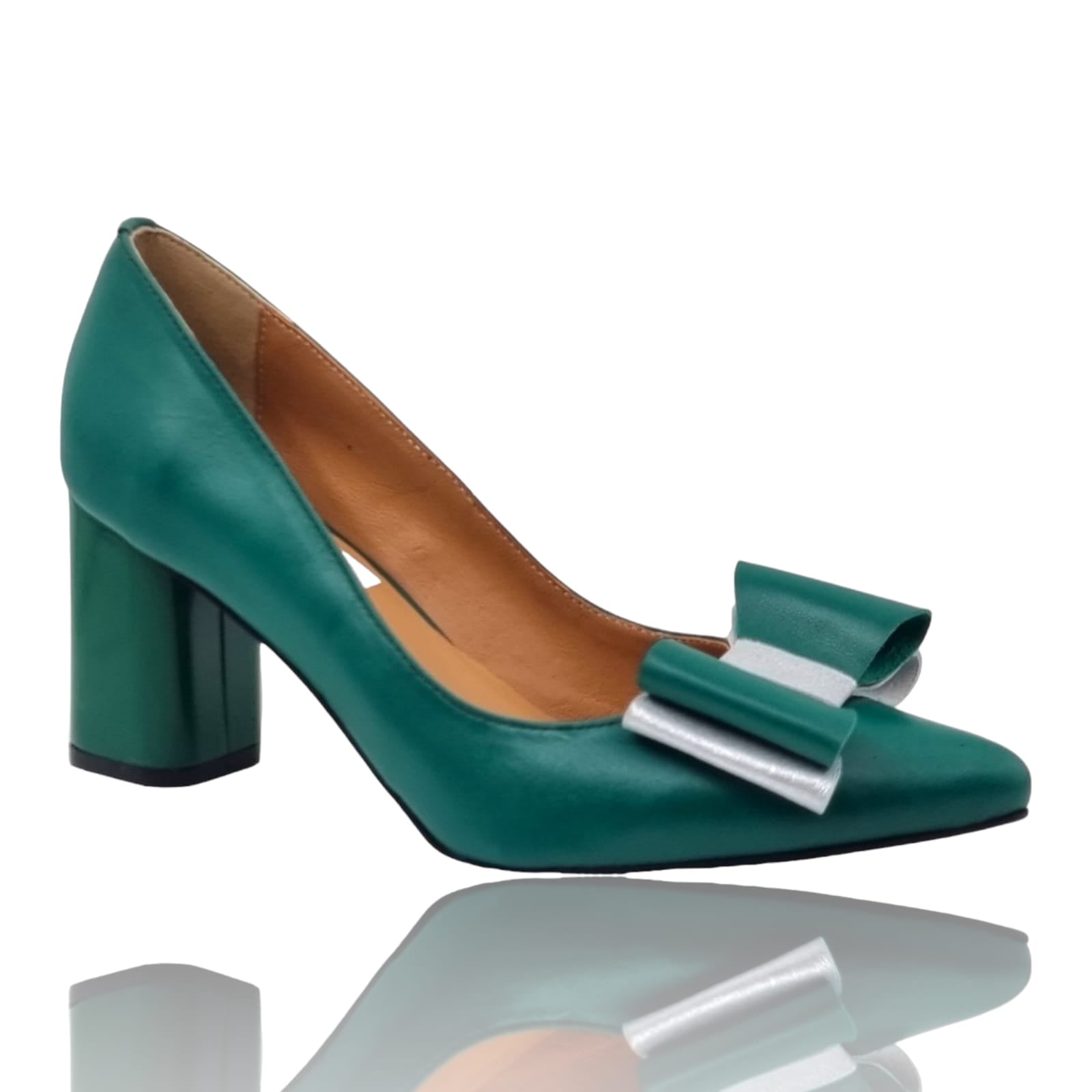 Pantofi Damă Eleganți Din Piele Naturală Verde 20572