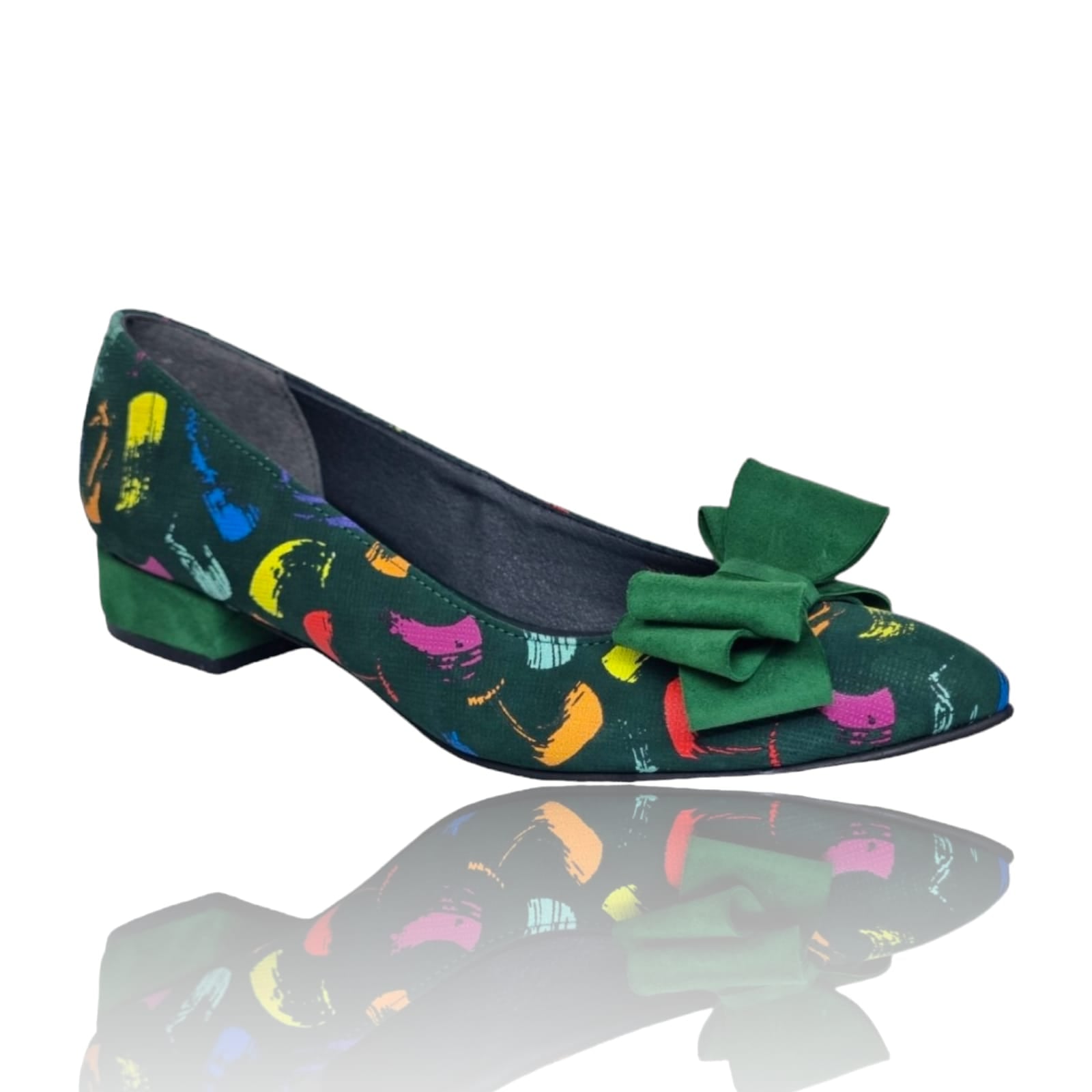 Pantofi Damă Eleganți Din Piele Naturală Verde Color 20581