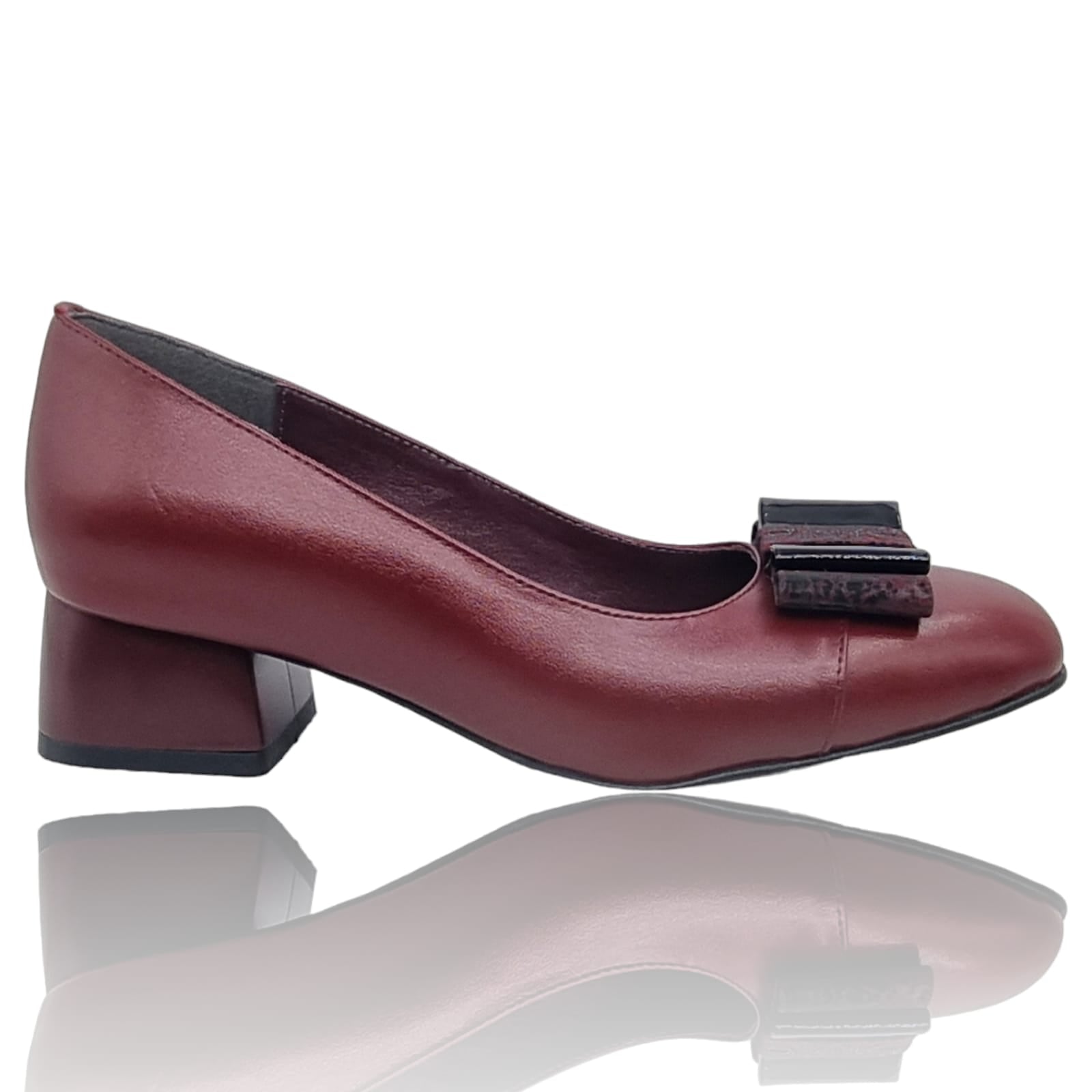 Pantofi Damă Eleganți Din Piele Naturală Bordo 20603