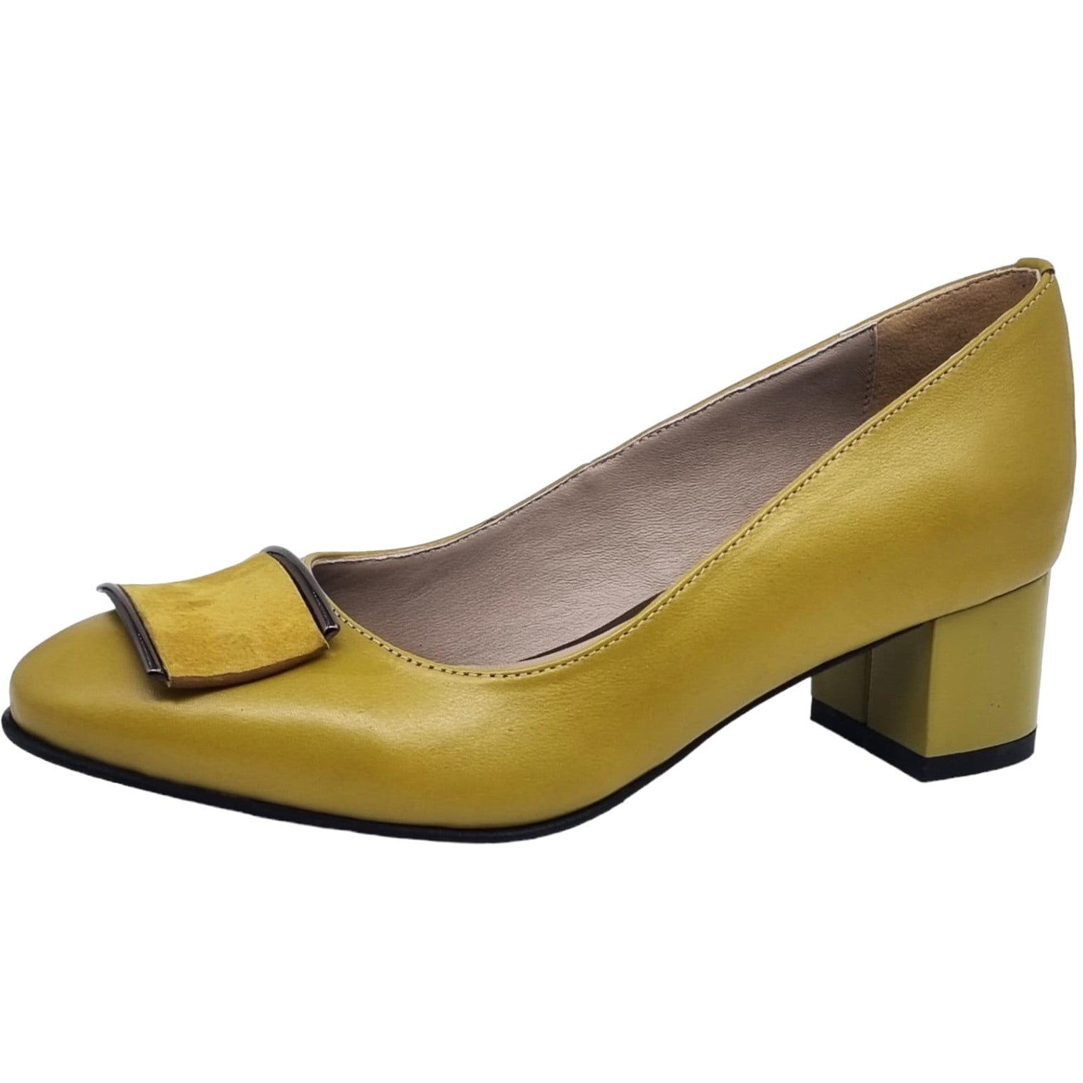 Pantofi Damă Eleganți Din Piele Naturală Mustar 20604